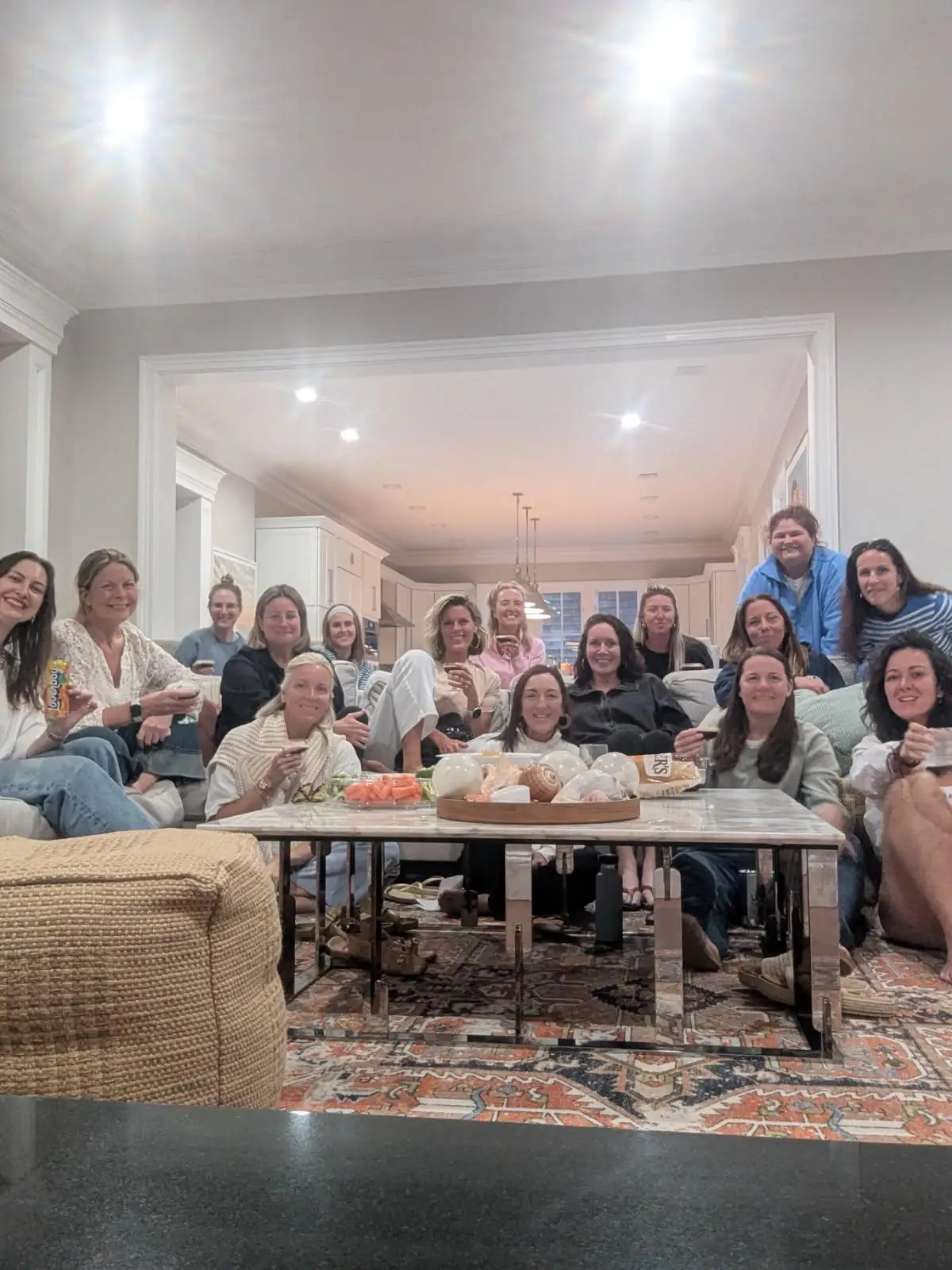 Kerry Feeney and her friends are pictured in the Hamptons home from