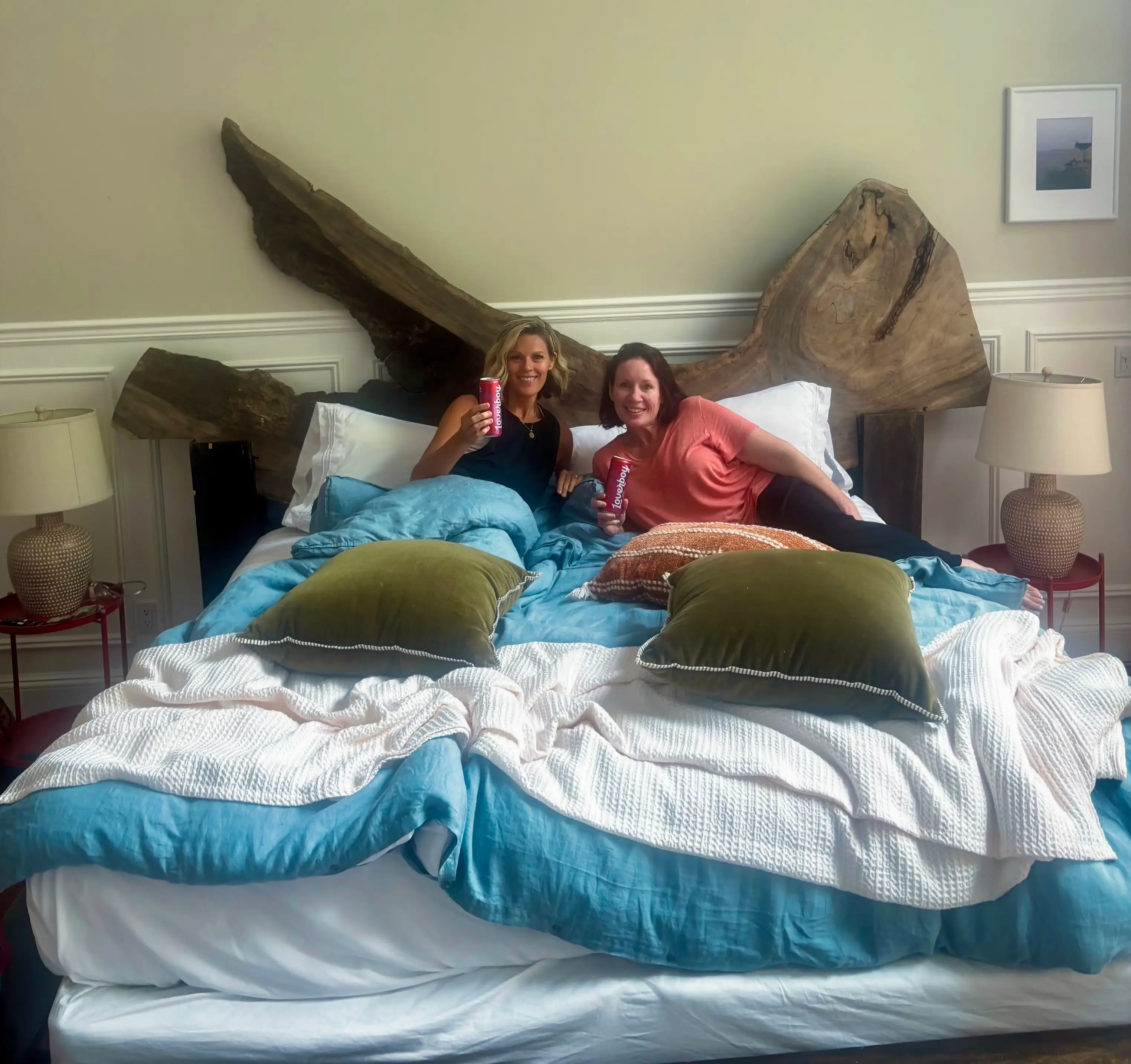 Kerry Feeney and a friend are pictured in the room typically occupied by Kyle and Amanda on