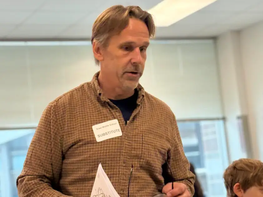 Robert lynch substitute teaching in a classroom
