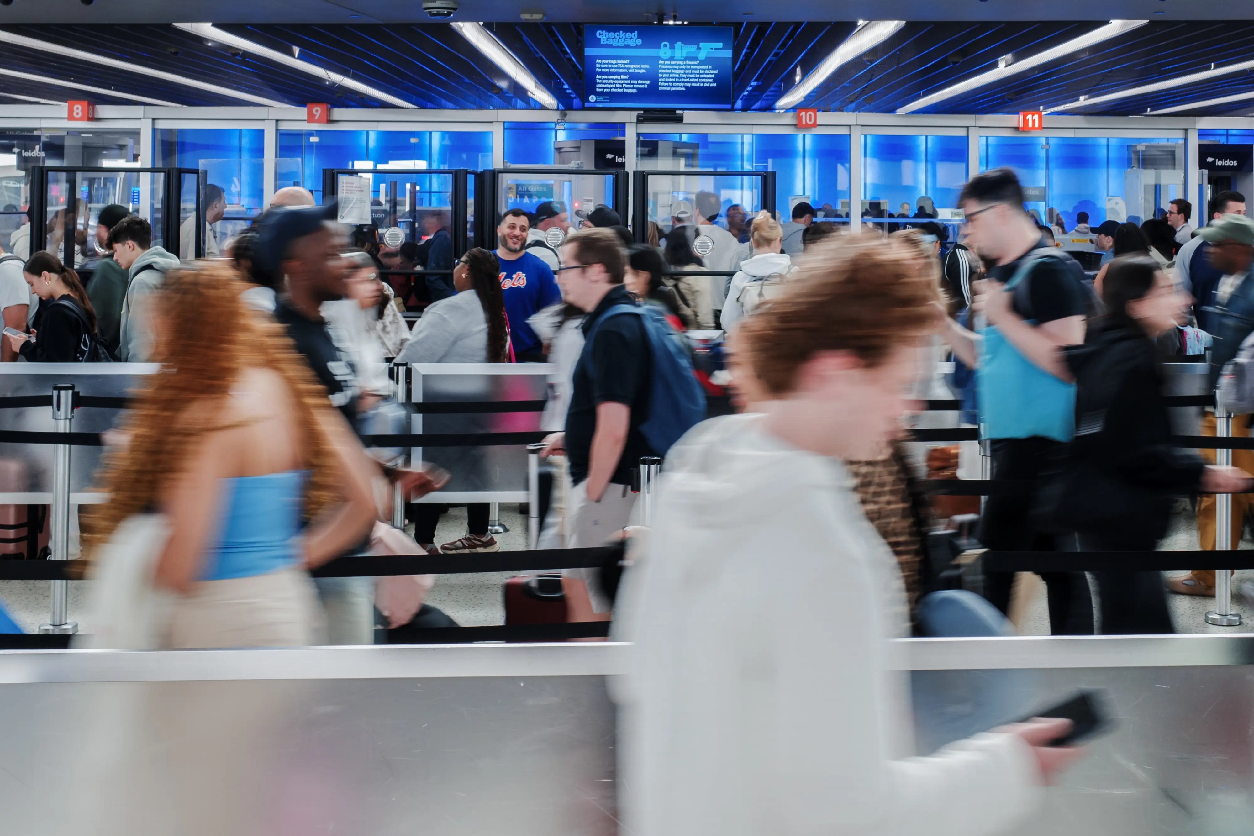 airline passengers at JFK.