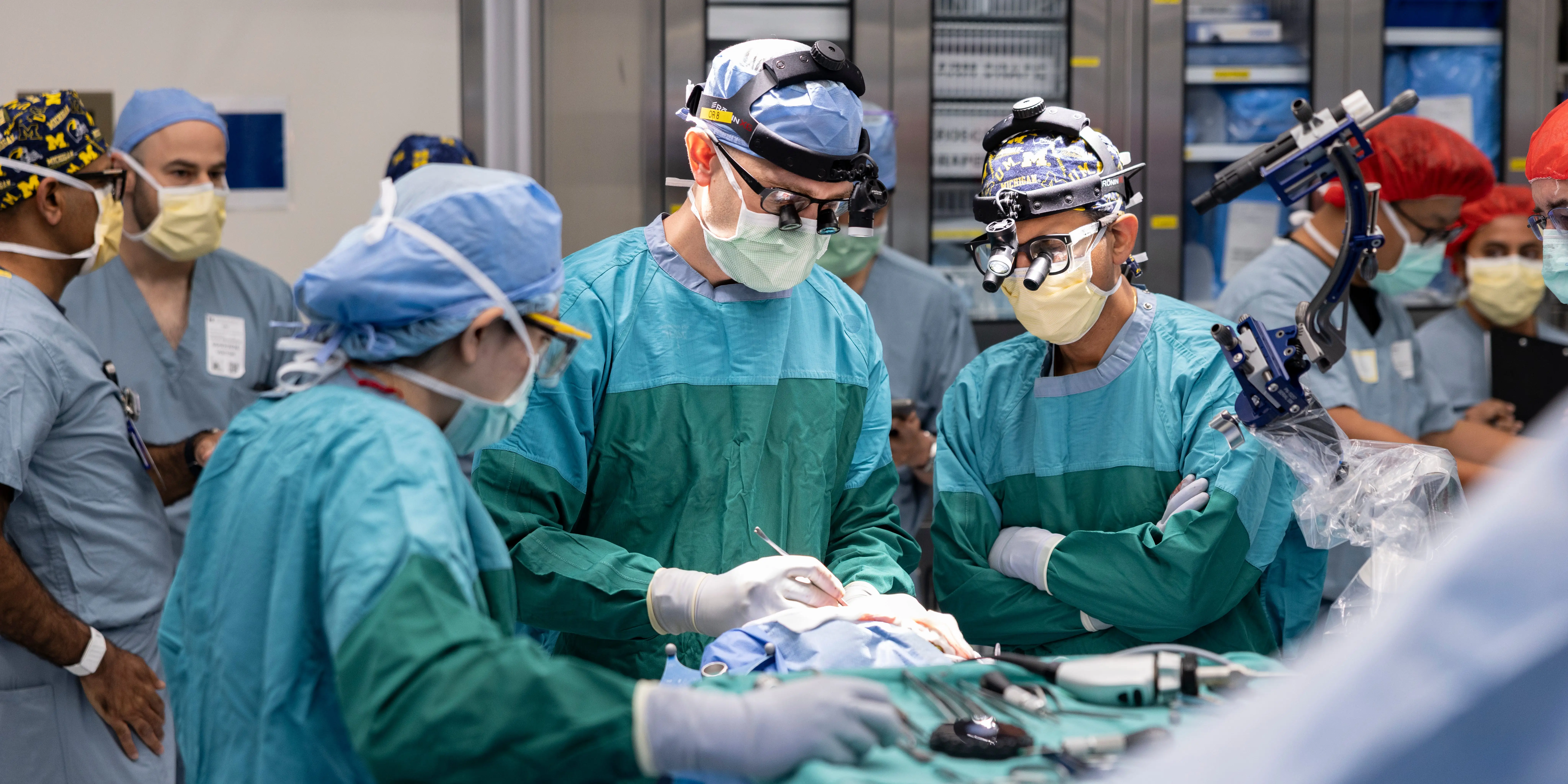 Dr. Matthew Willsey secures the device after implantation.