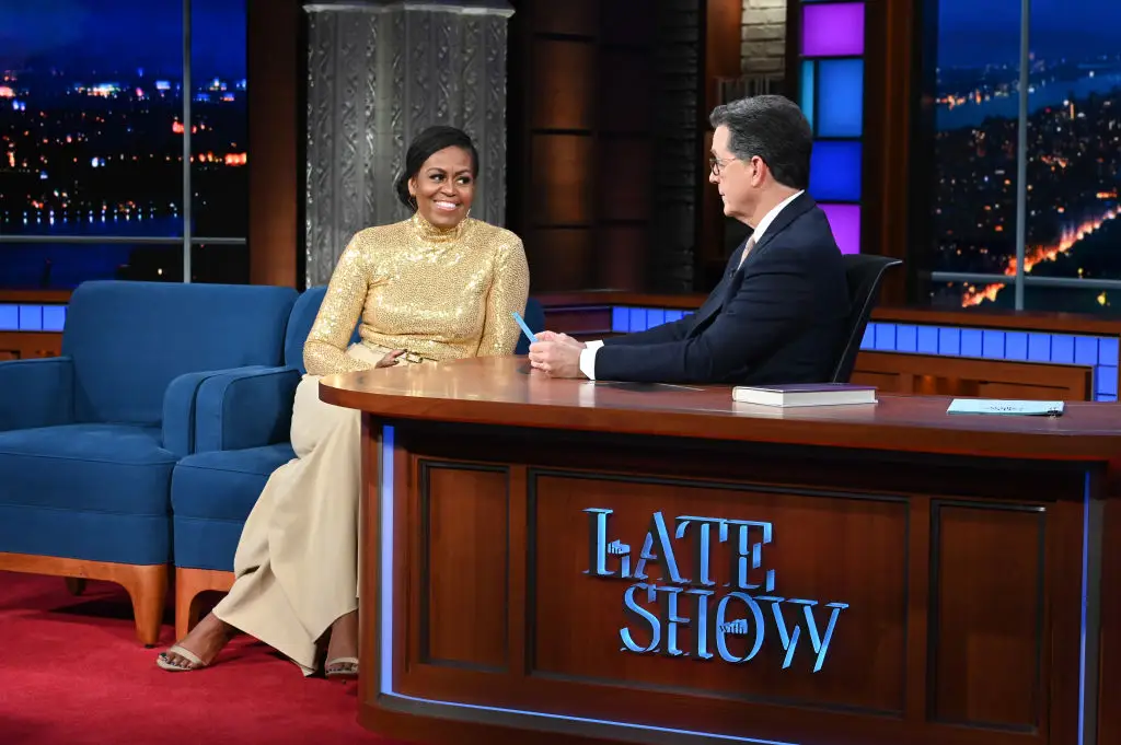 Michelle Obama on The Late Show with Stephen Colbert.