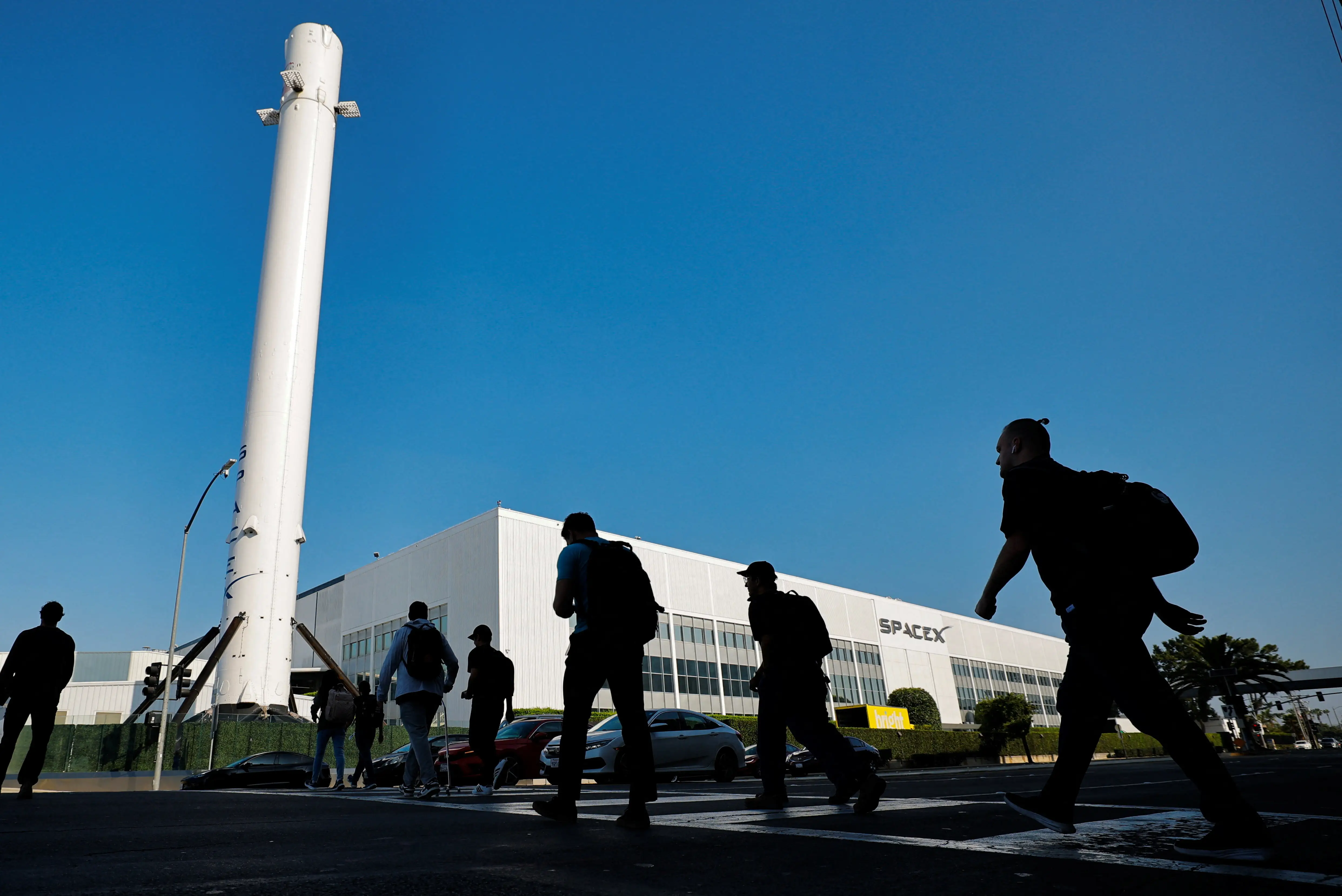 SpaceX employees going to work on the day of their company's IPO.