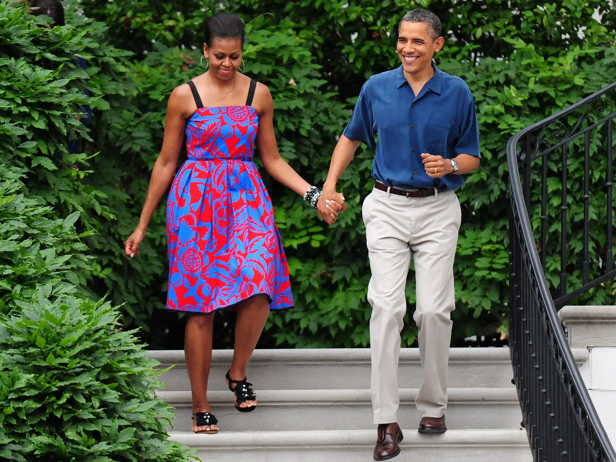 Michelle and Barack Obama host an Independence Day celebration at the White House in July 2011.