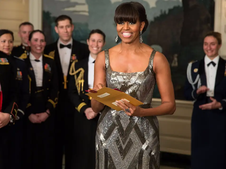Michelle Obama presents the Oscar for best picture in February 2013.