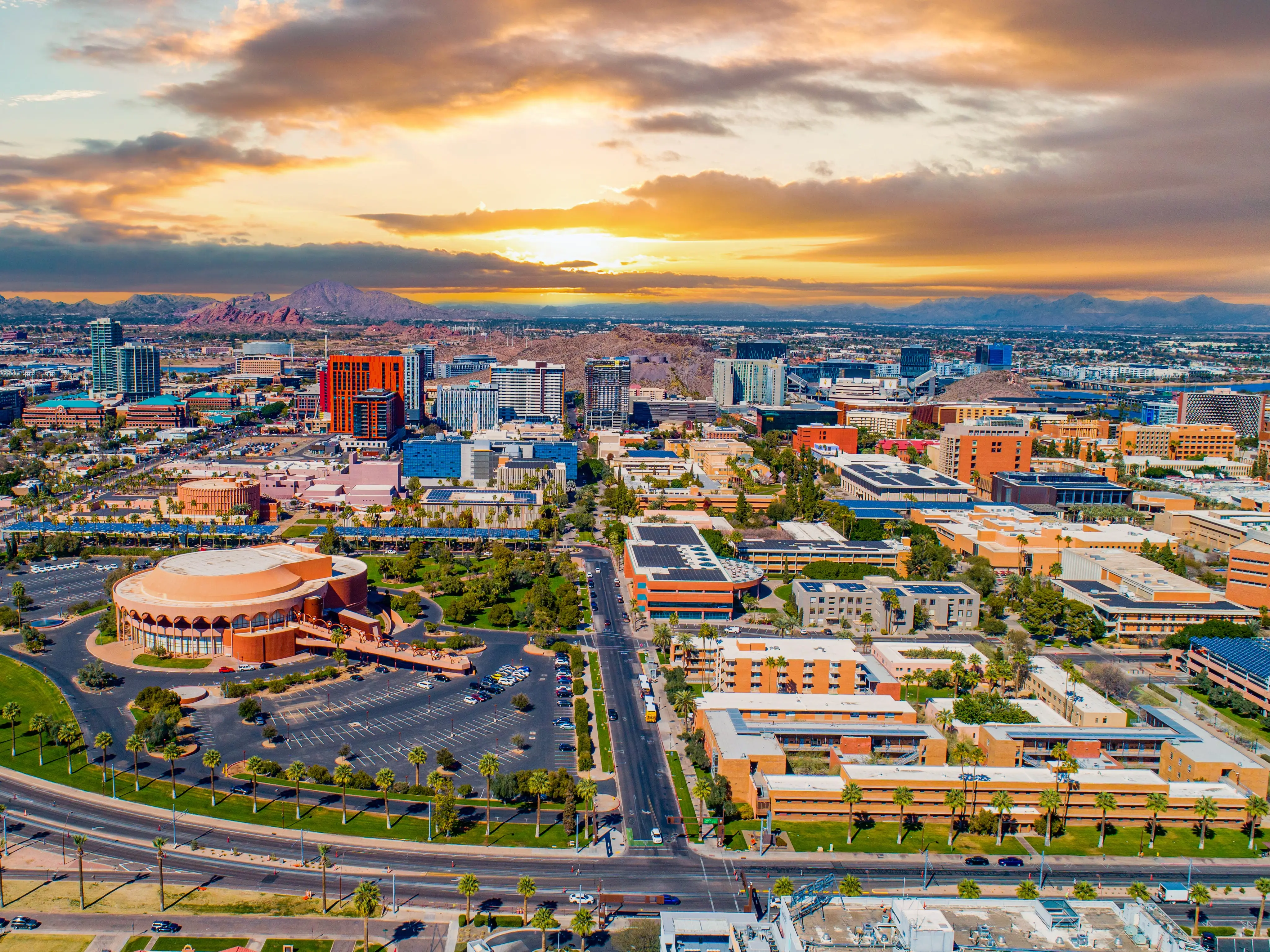 Tempe, Arizona, USA Drone Skyline Aerial Panorama