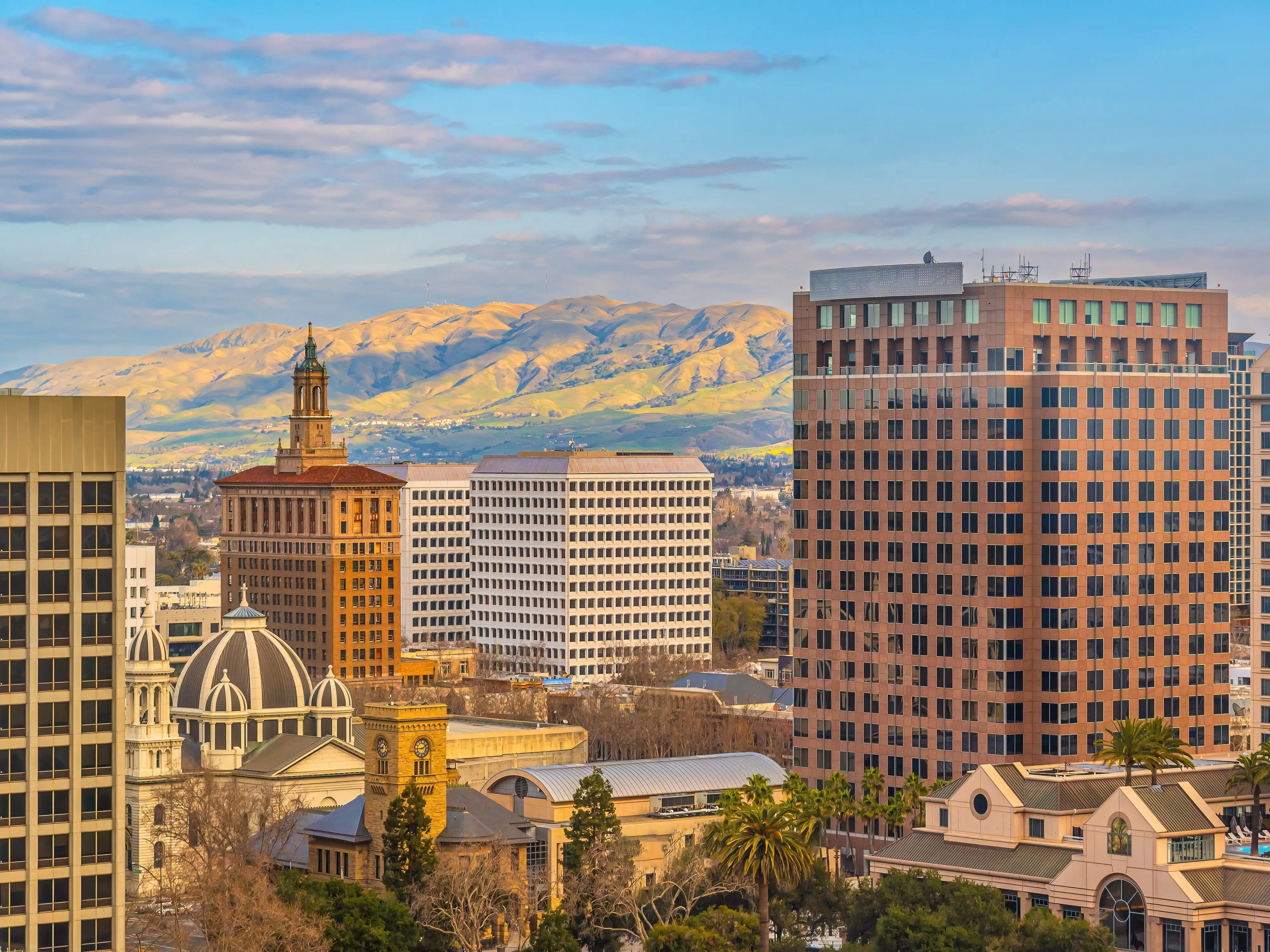 Downtown San Jose city skyline, cityscape of Silicon Valley in California, USA
