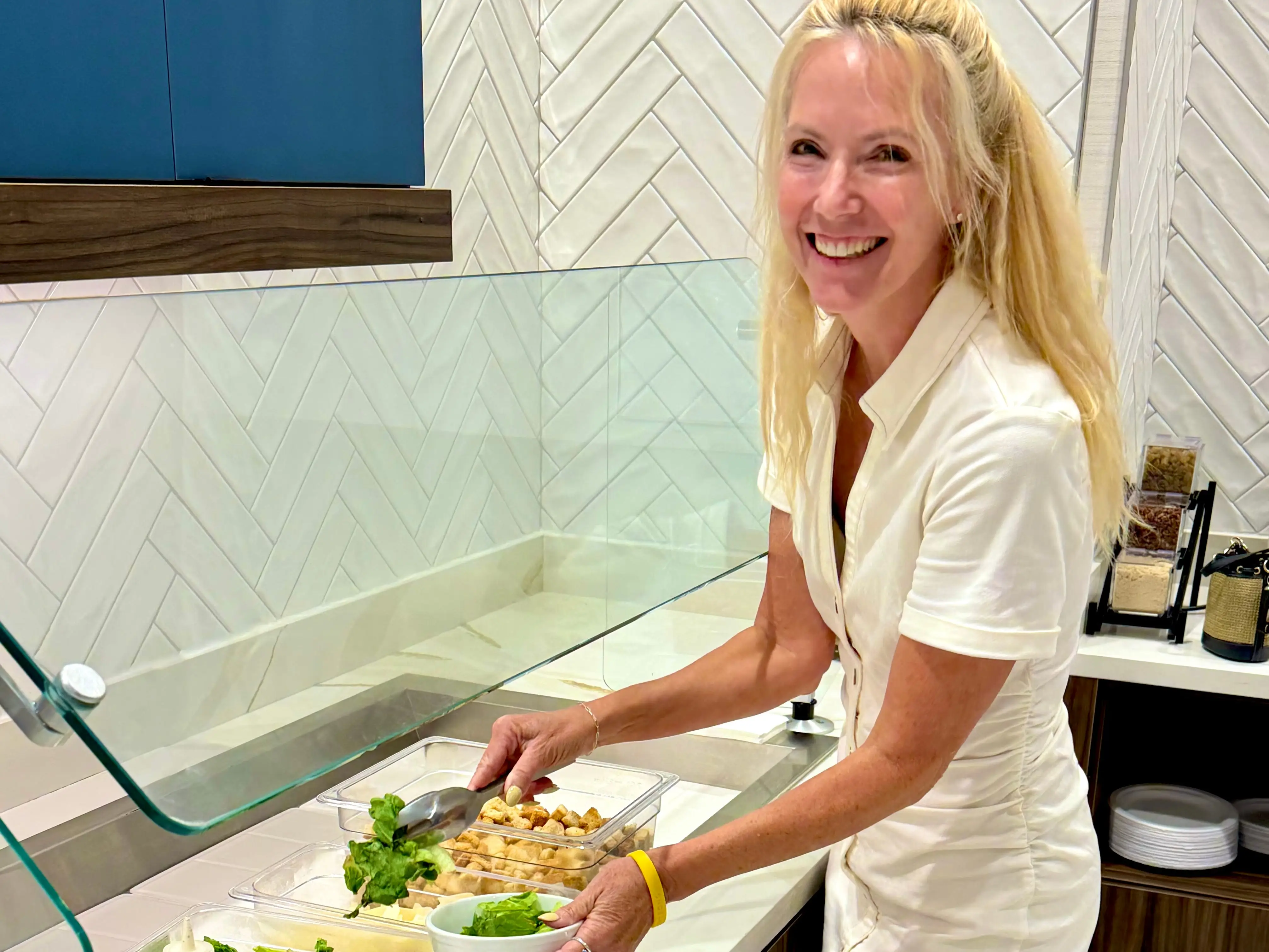 Suzanne Stone making a salad