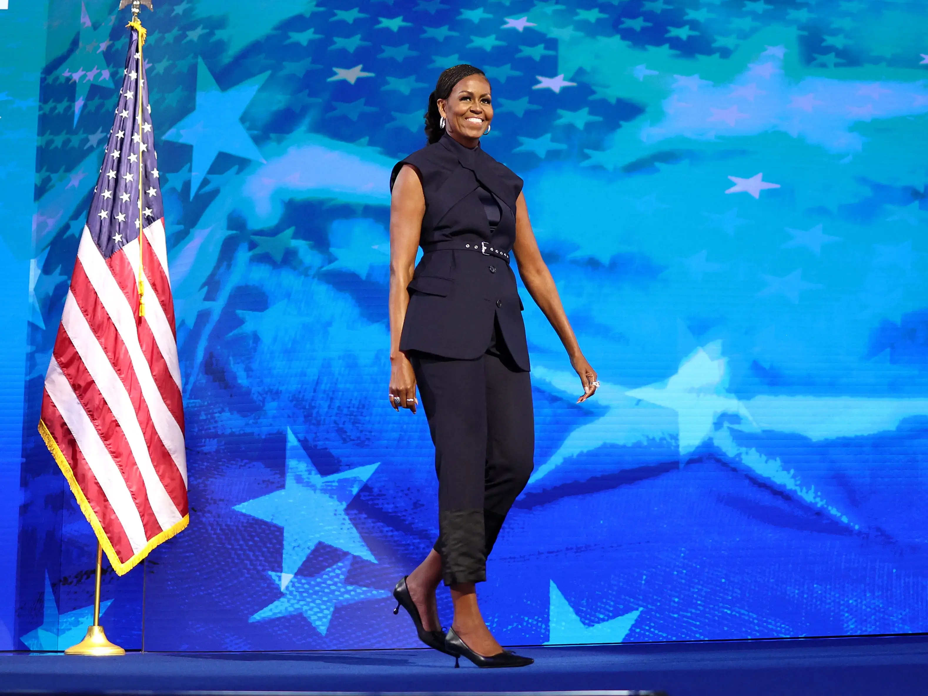 Michelle Obama attends the Democratic National Convention in Chicago in August 2024.