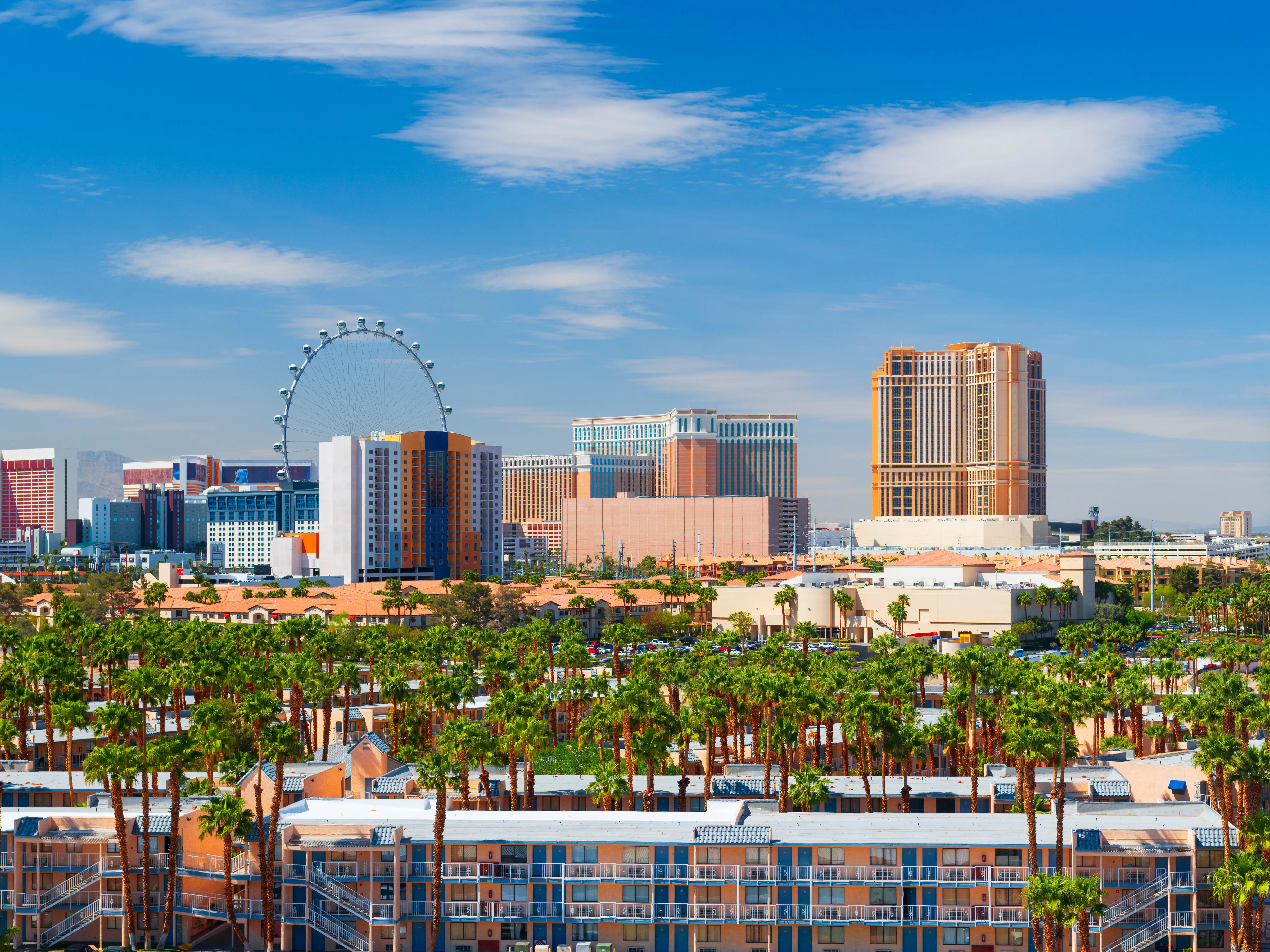 Las Vegas, Nevada, USA Downtown City Skyline.
