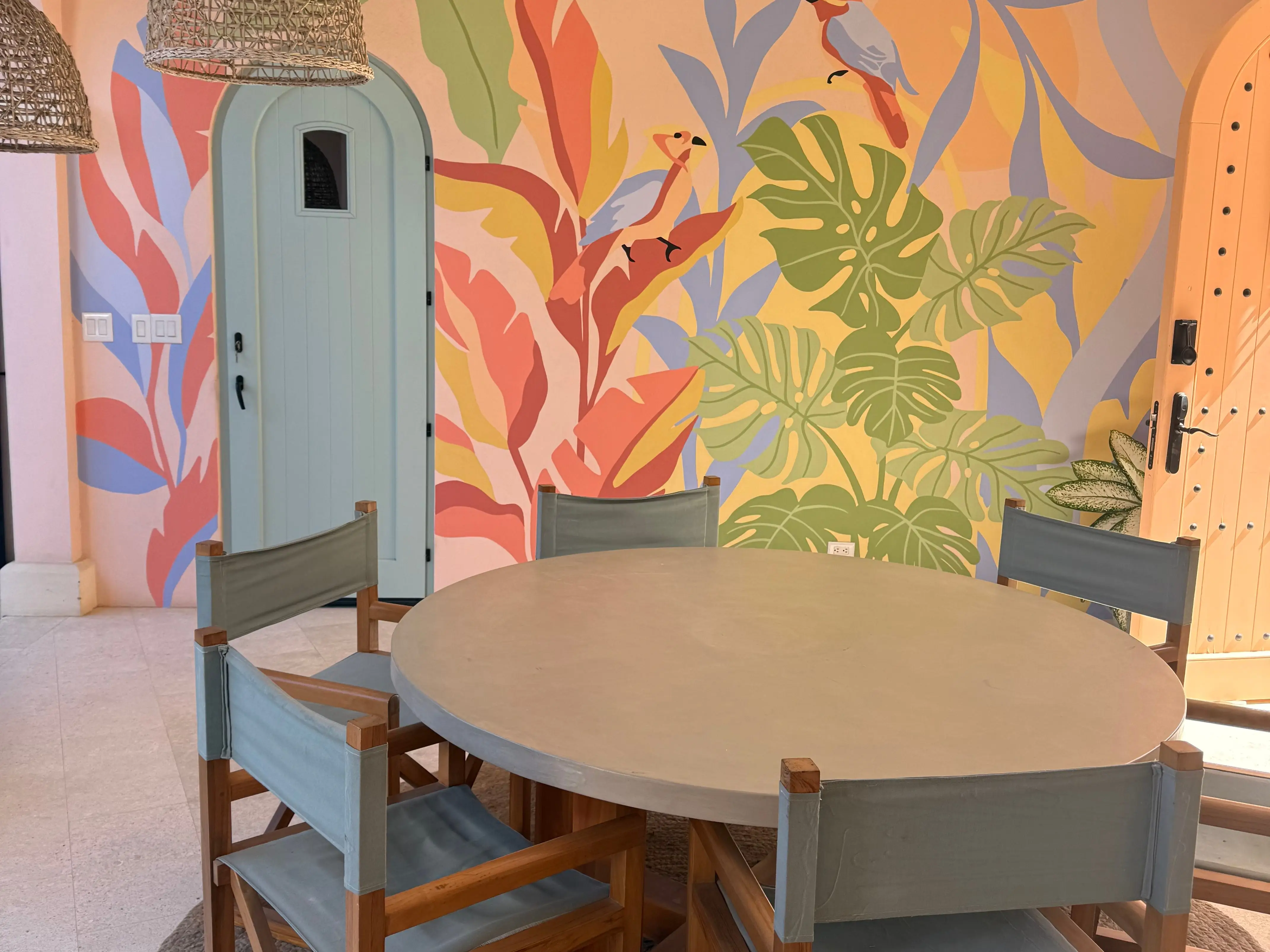 The dining area.
