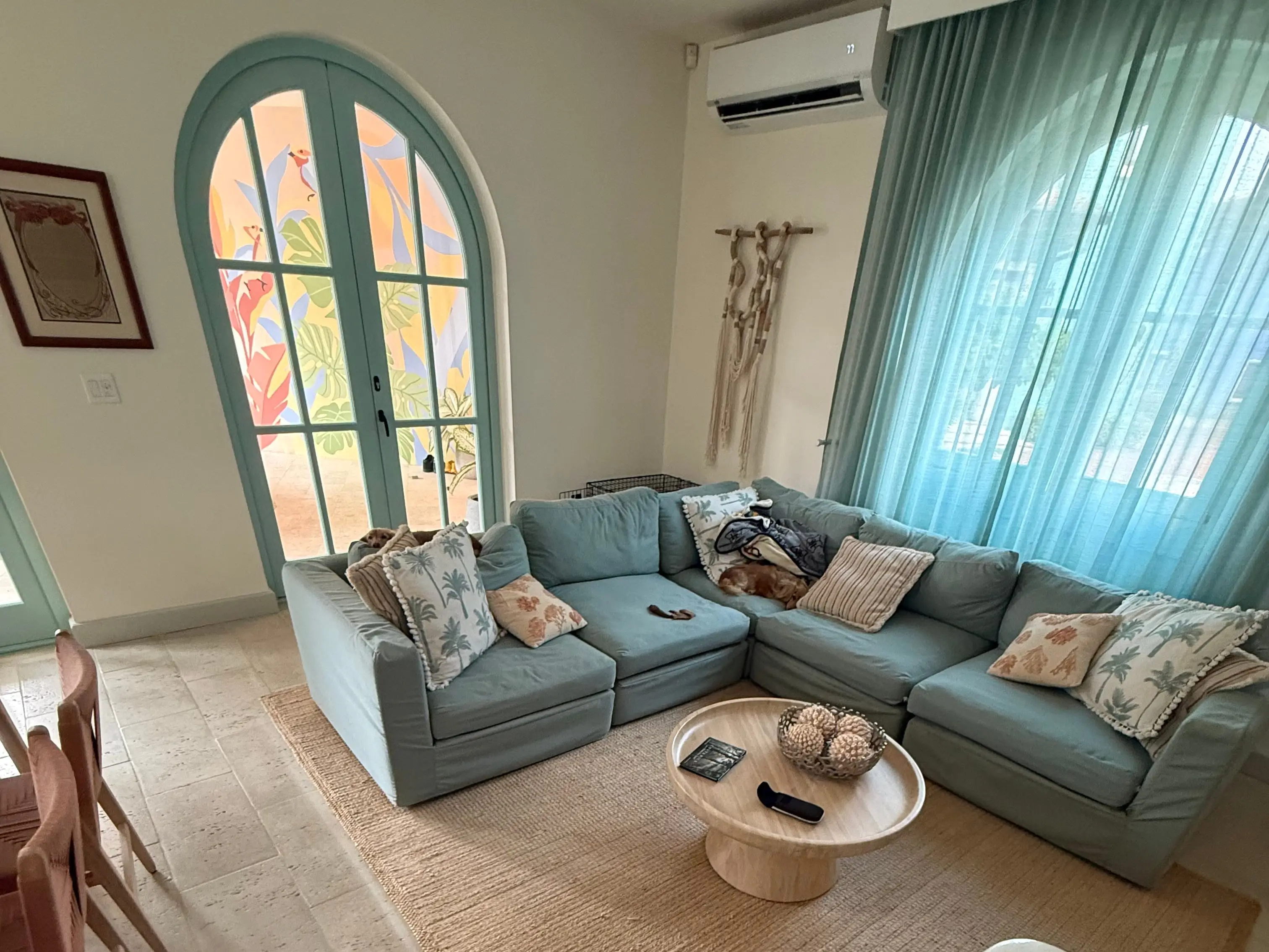 The living room.