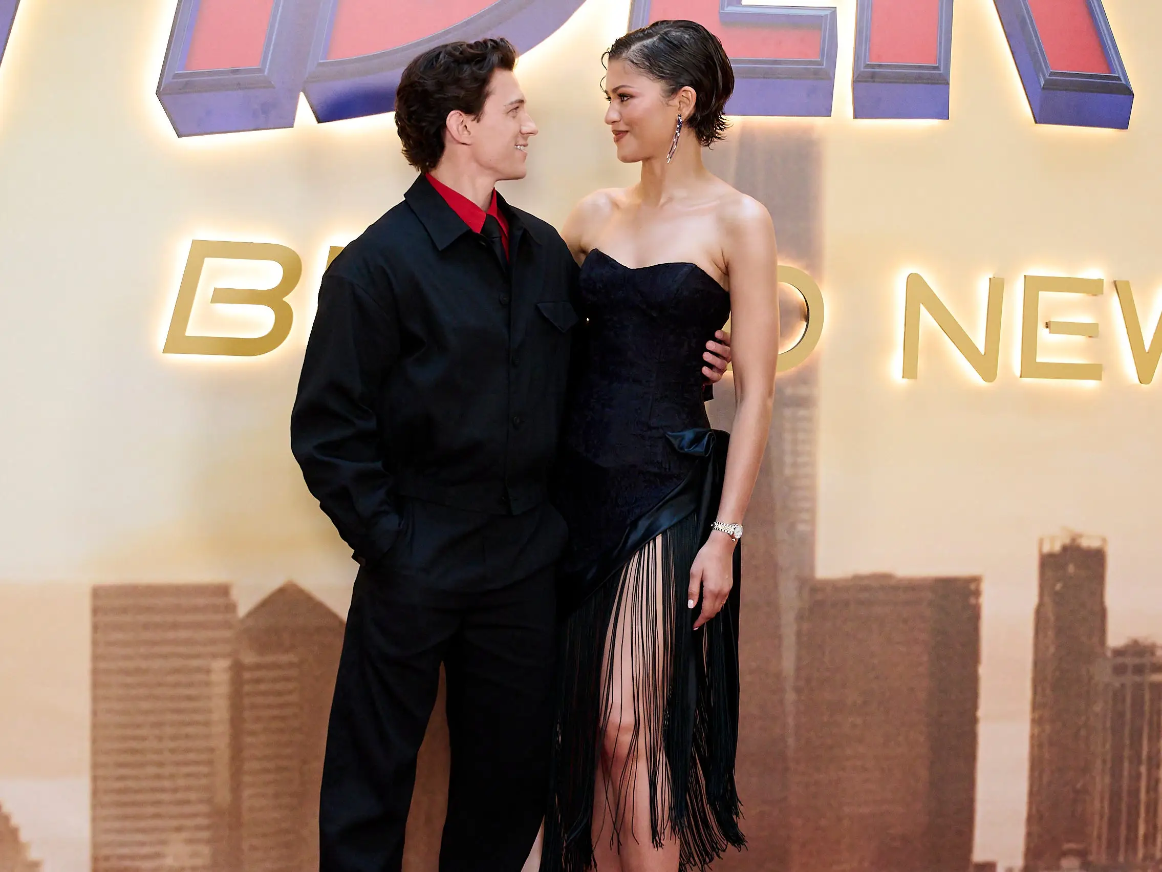 Tom Holland and Zendaya attend a photo call for