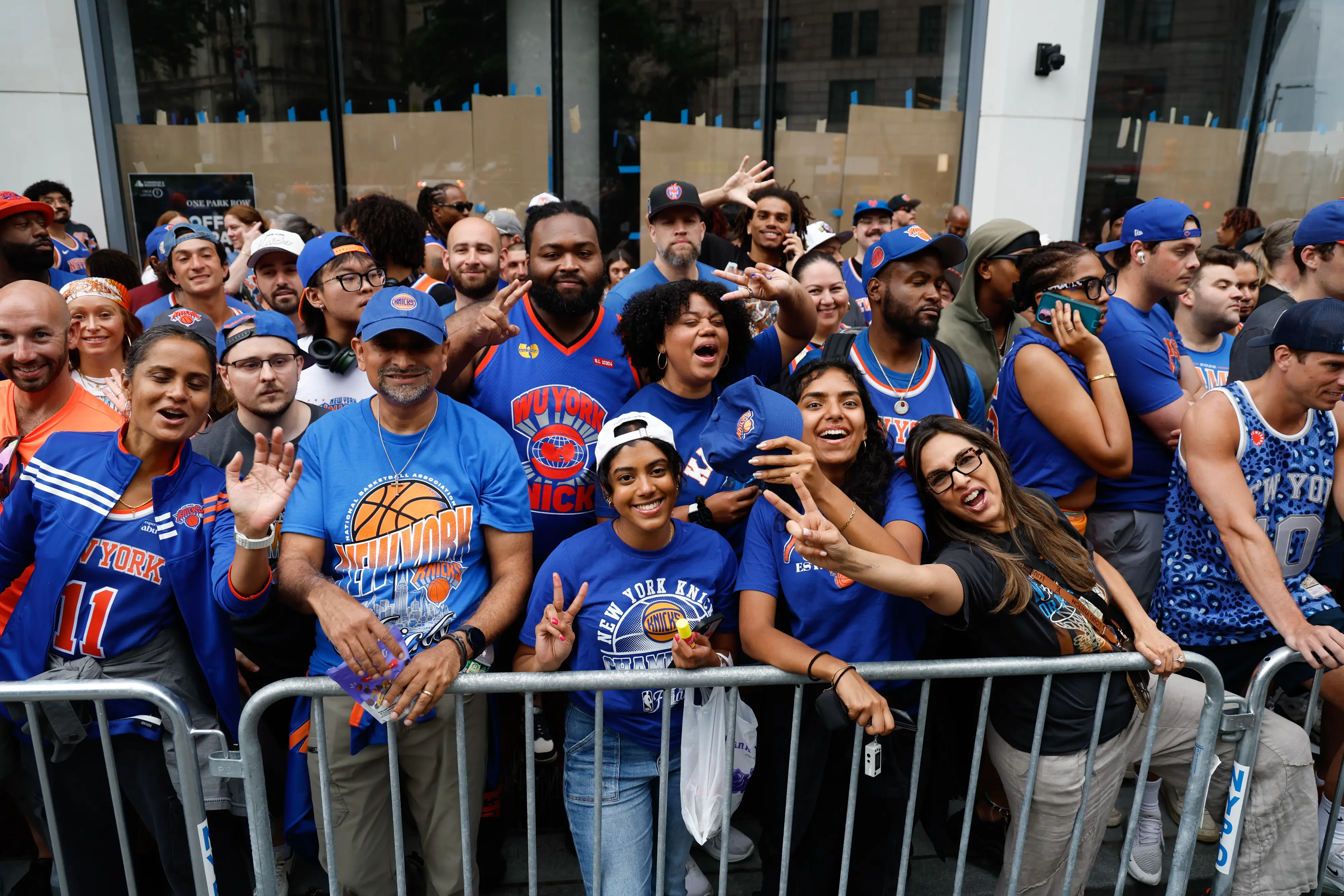 Fans gathered for the first Knicks ticker tape parade.