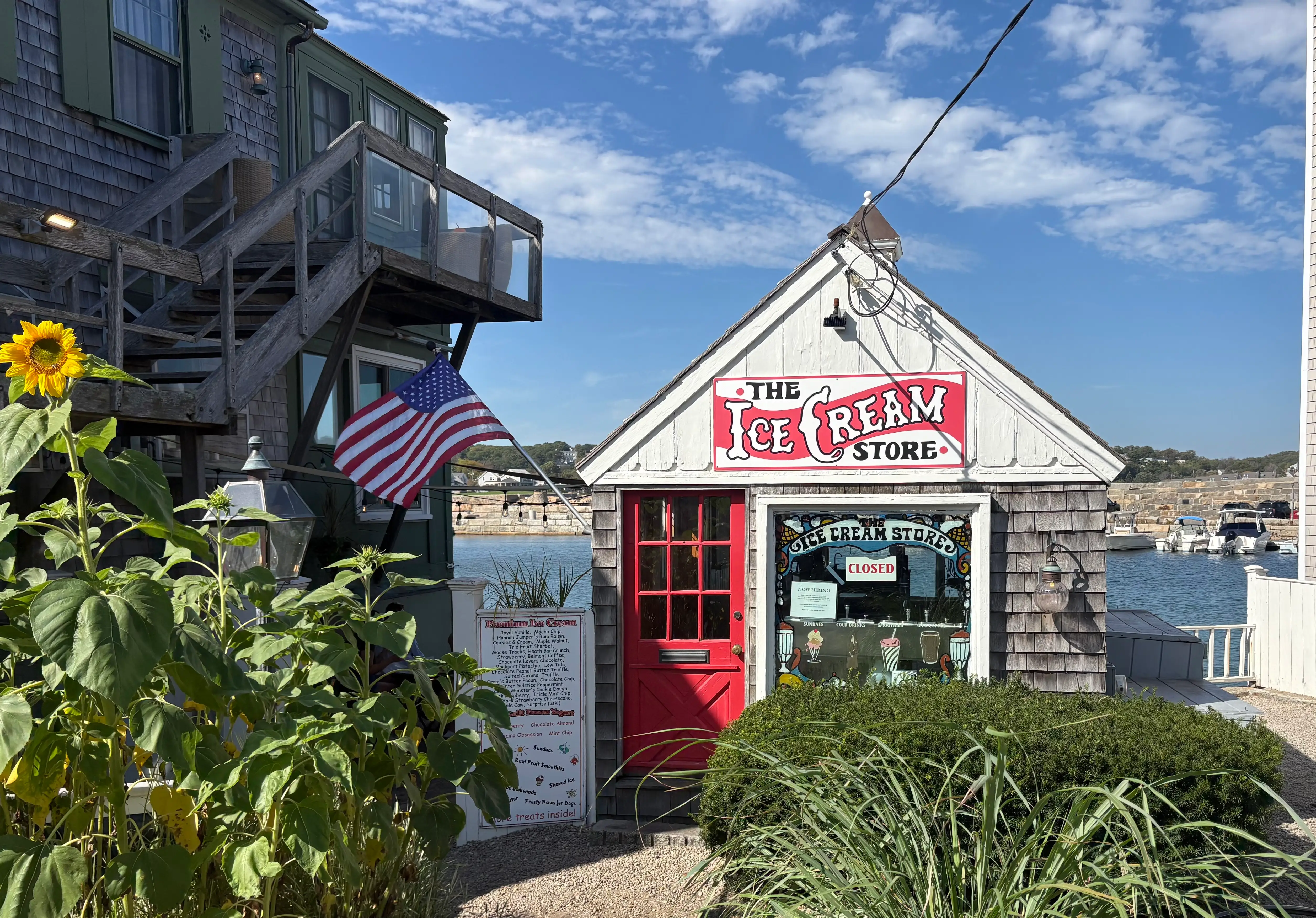 The Ice Cream Shop exterior in Rockport, Massachusetts