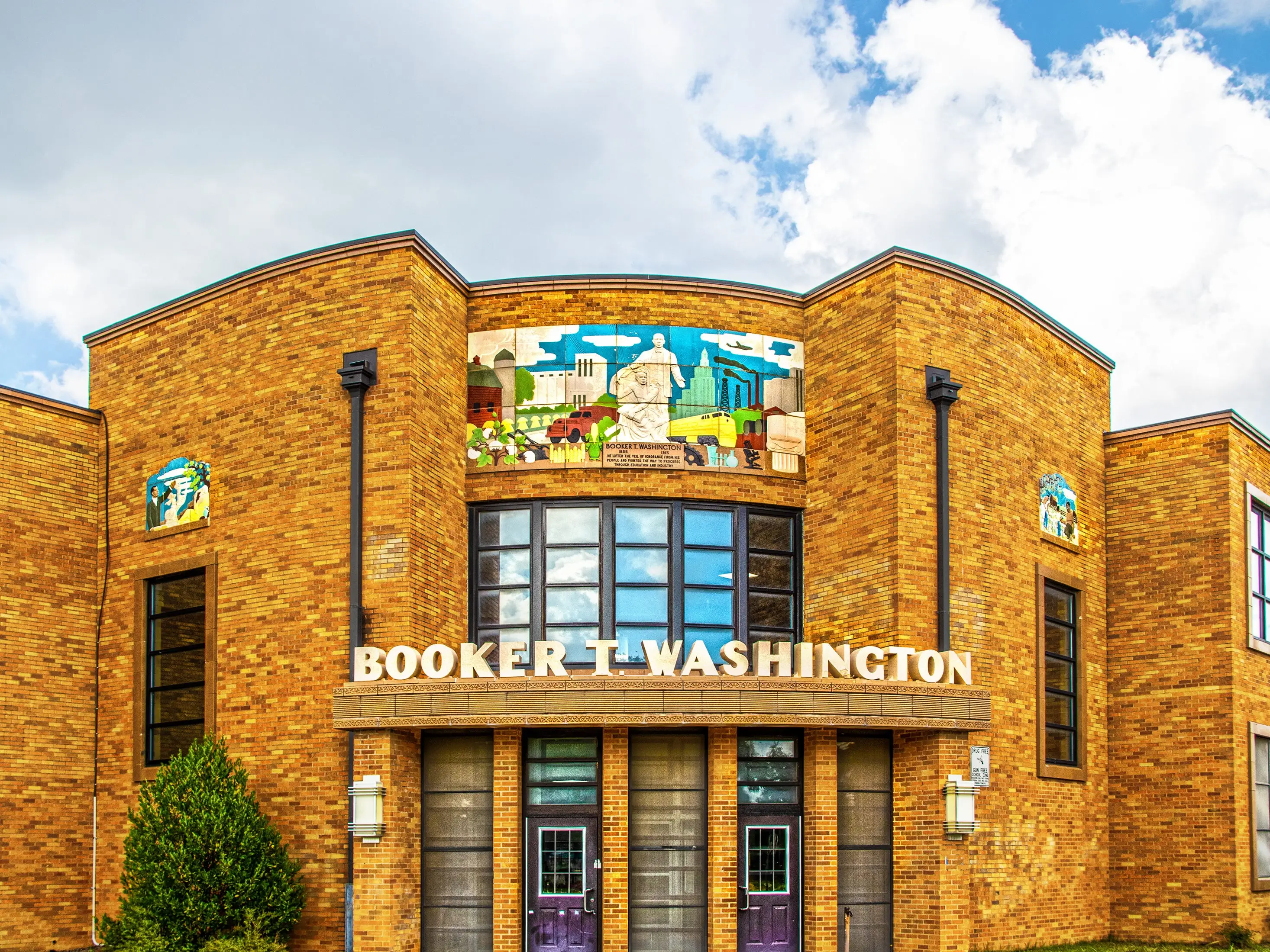 Front of Booker T Washington Magnet High School in Tulsa, Oklahoma.