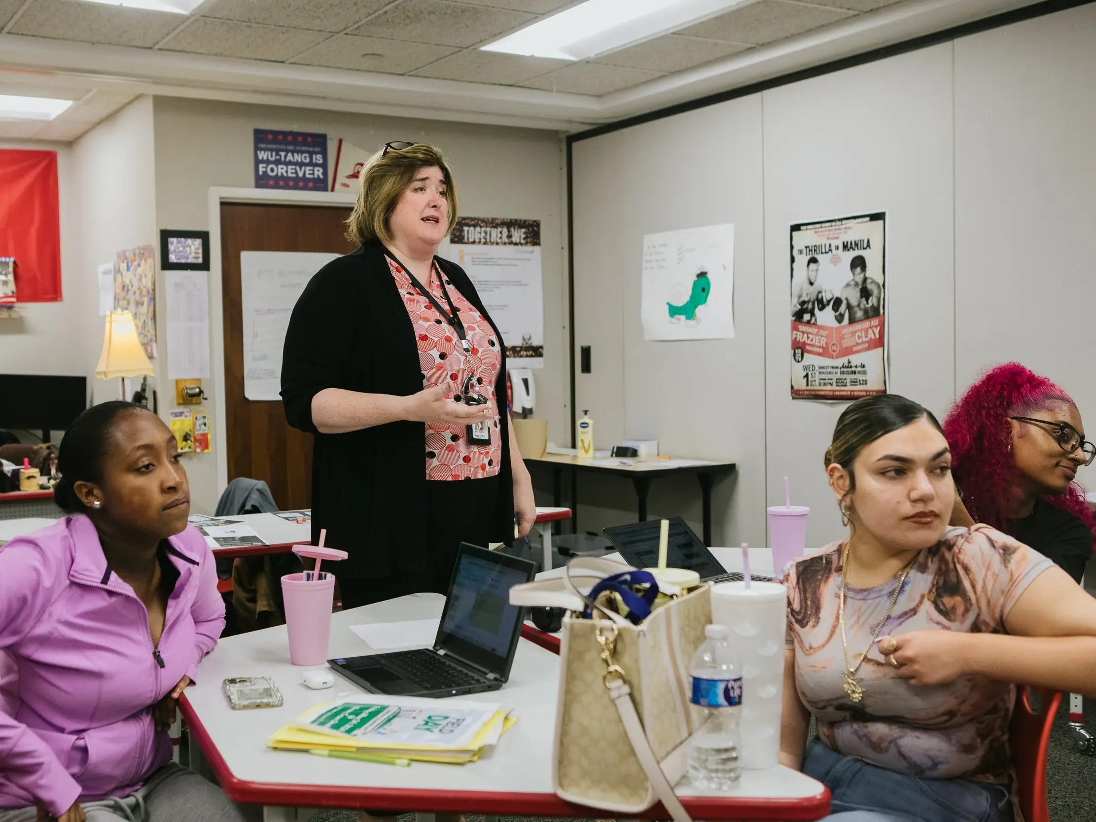 Teacher instructing at Building 21, a public high school in Allentown, Pennsylvania.