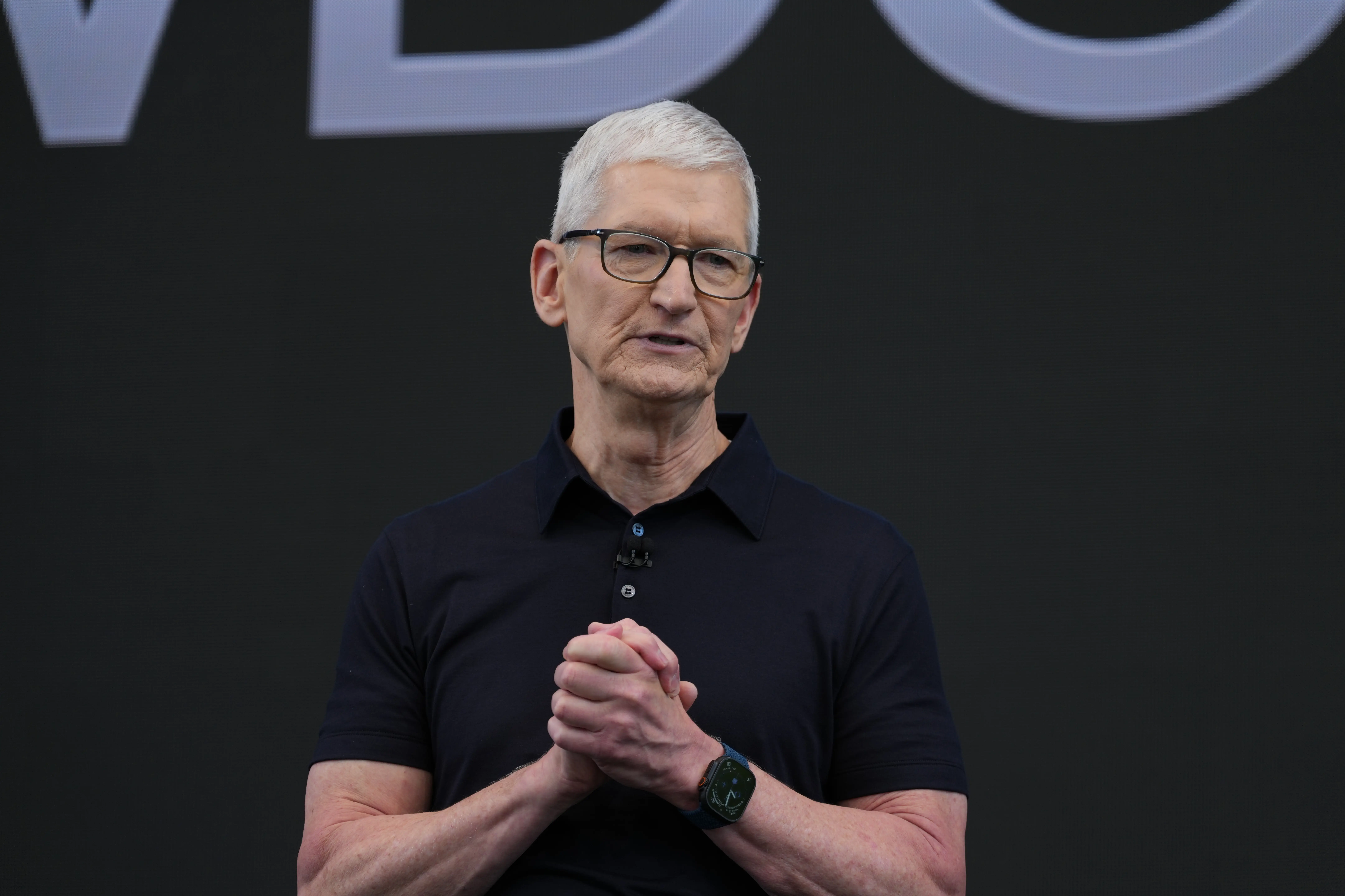 Apple CEO Tim Cook at his company's developer conference, June 2026