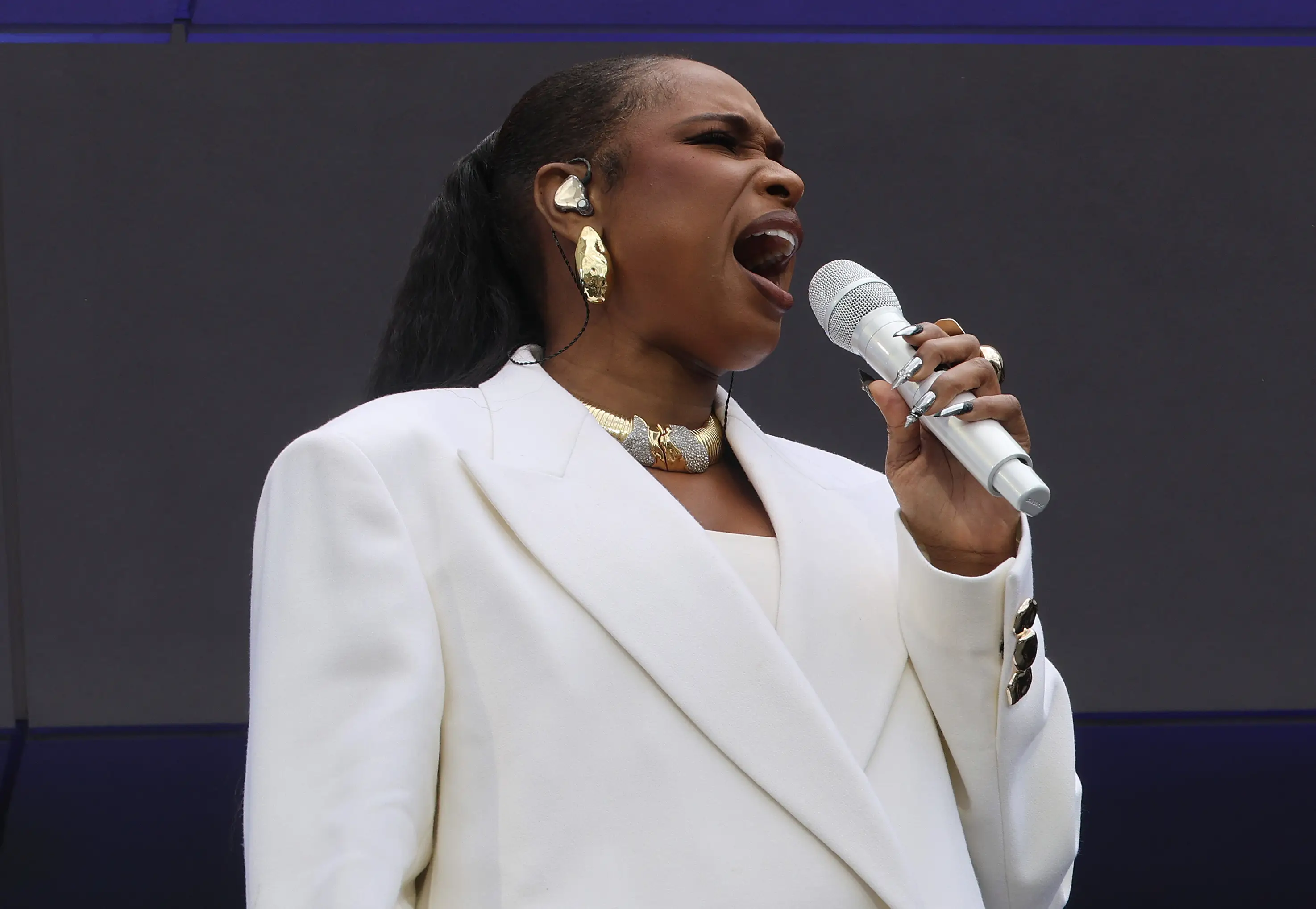 Jennifer Hudson performs during the dedication ceremony for the opening of the Barack Obama Presidential Center