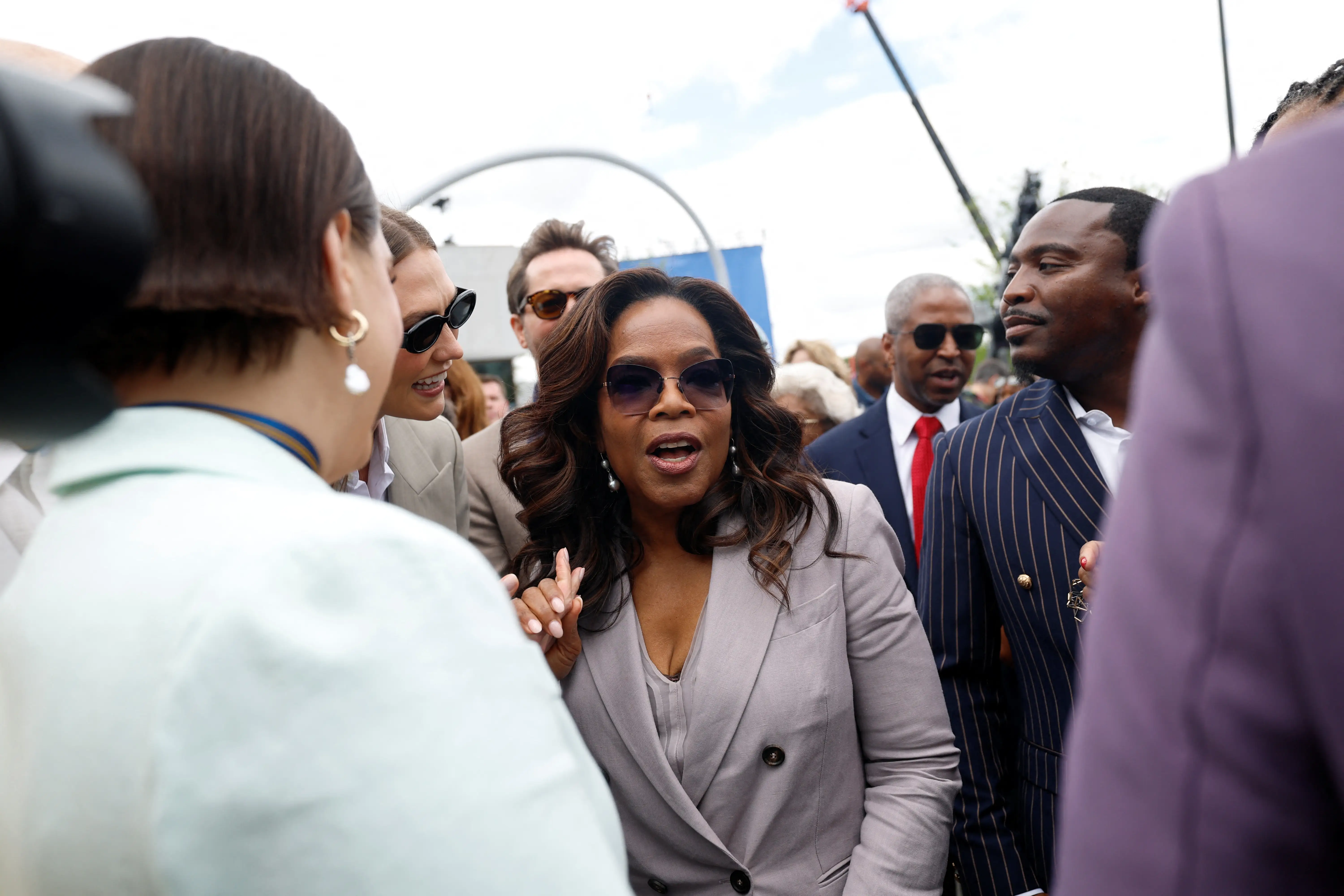 Oprah Winfrey arrives at the opening of the Barack Obama Presidential Center in Chicago, Illinois, on June 18, 2026.