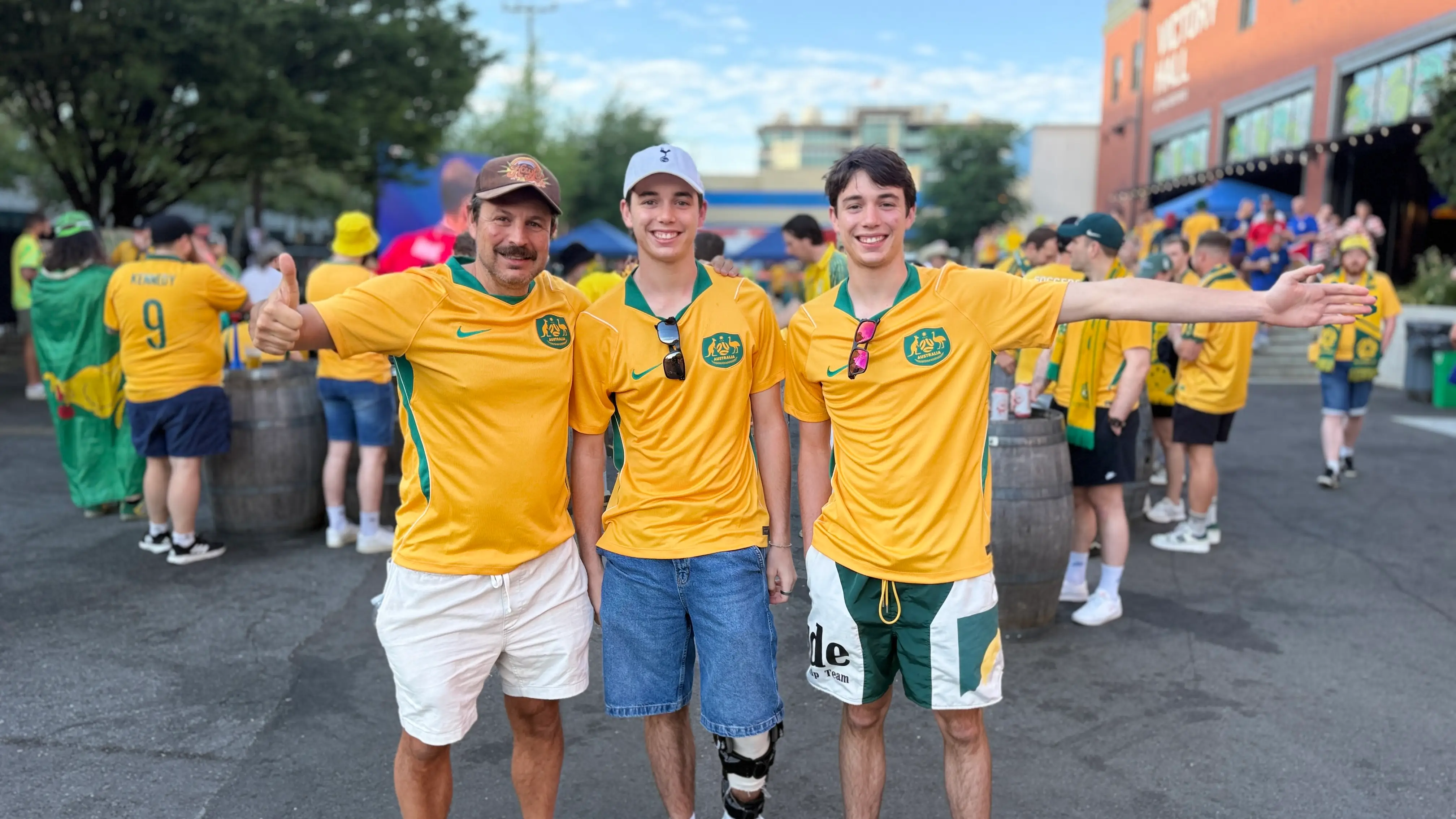 The author and his twin sons at the 2026 World Cup.