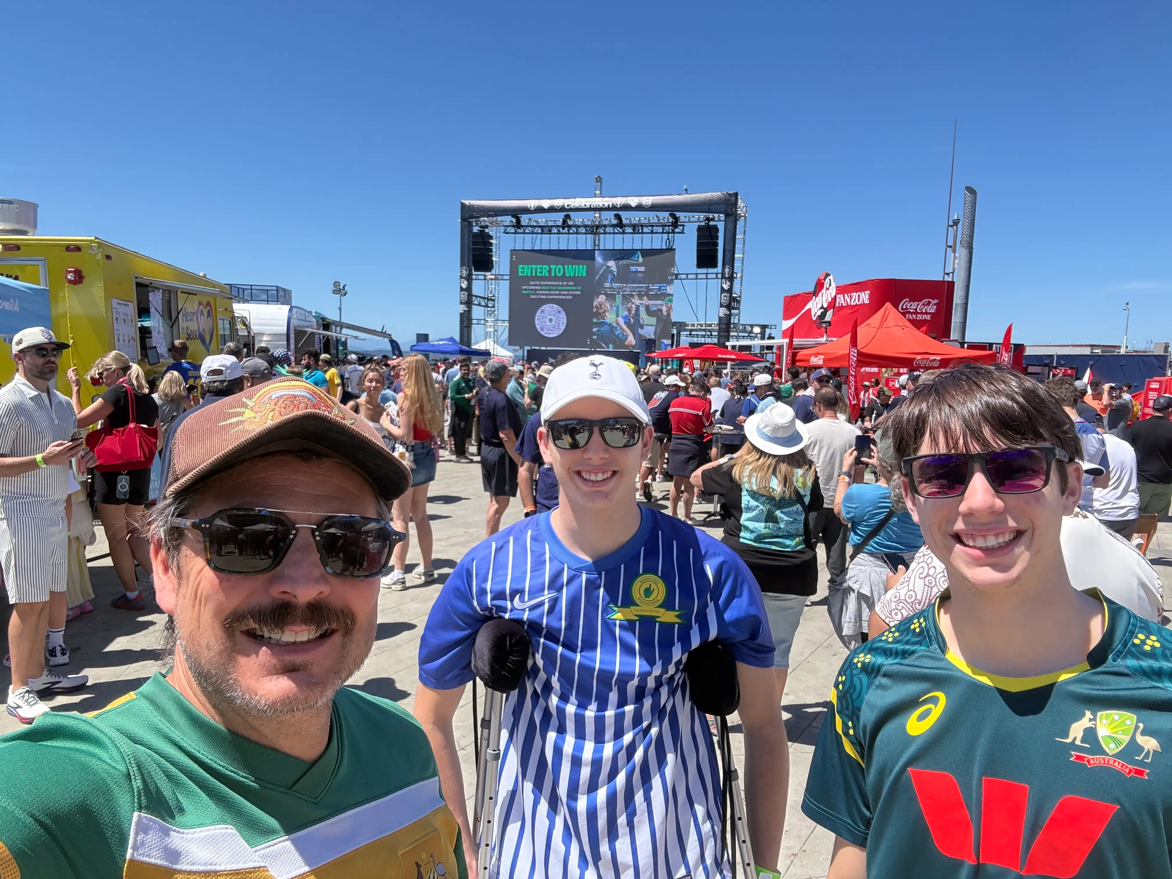 The author and his sons at Fan Fest for the 2026 World Cup.