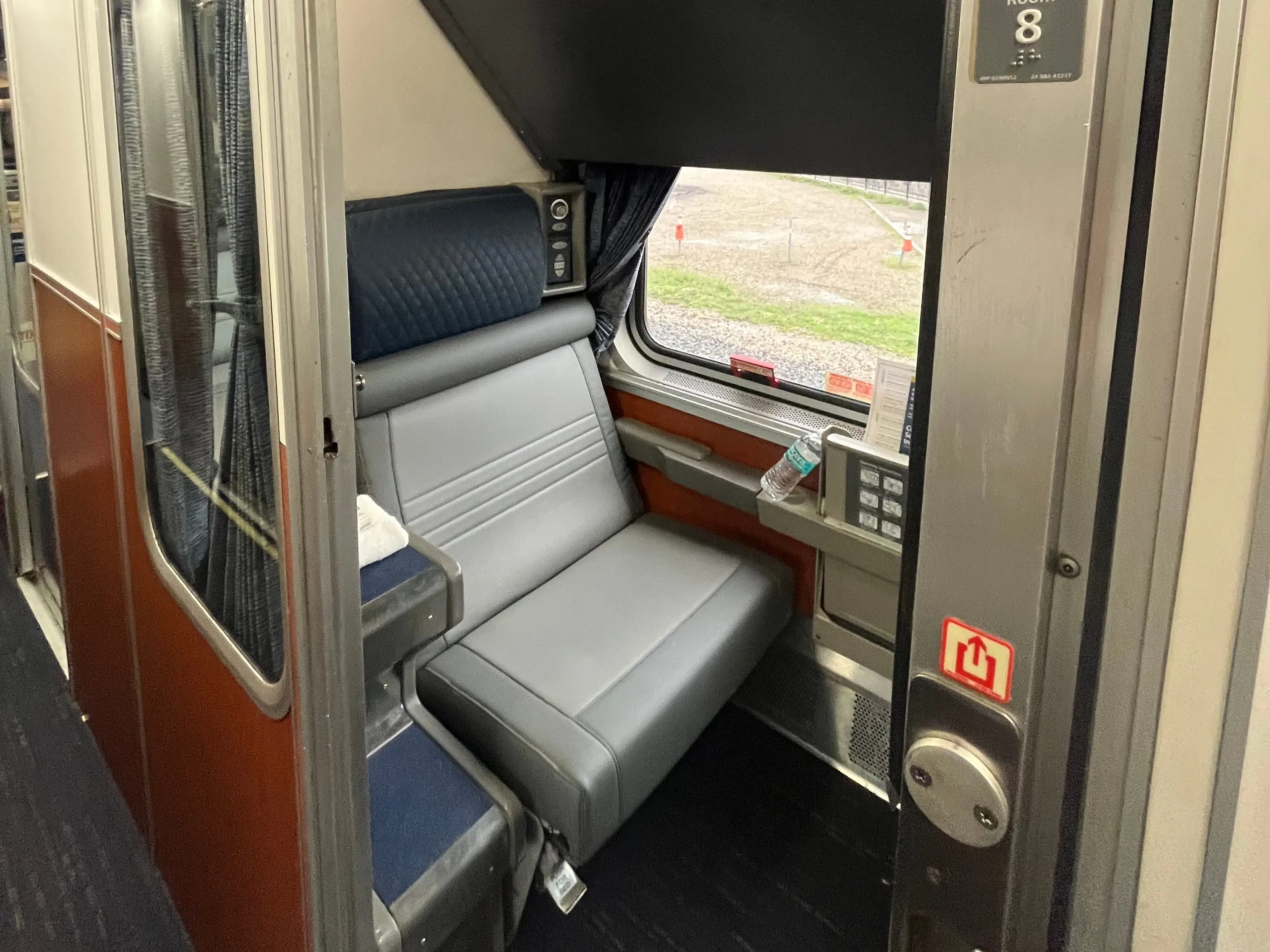 A private roomette on an Amtrak train.