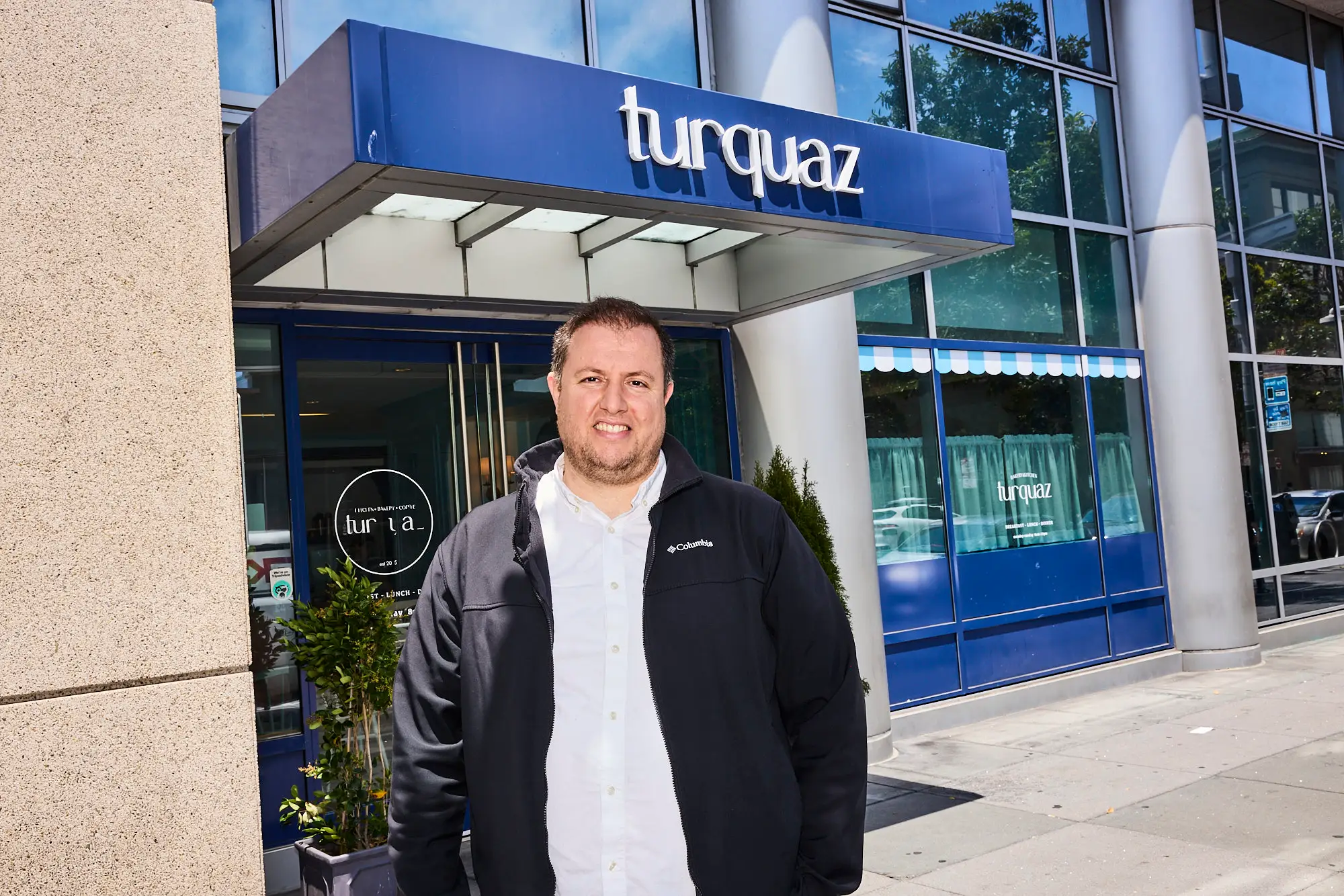 Aziz Aslan, owner of Turquaz, a Turkish café and restaurant at 1198 Mission St., is pictured at his San Francisco establishment.