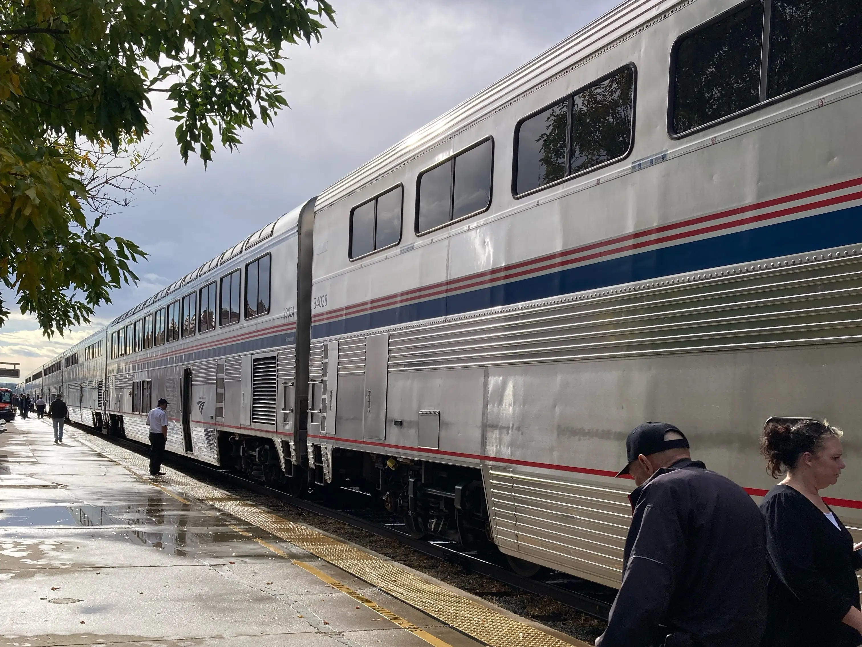 The exterior of an Amtrak California Zephyr train.