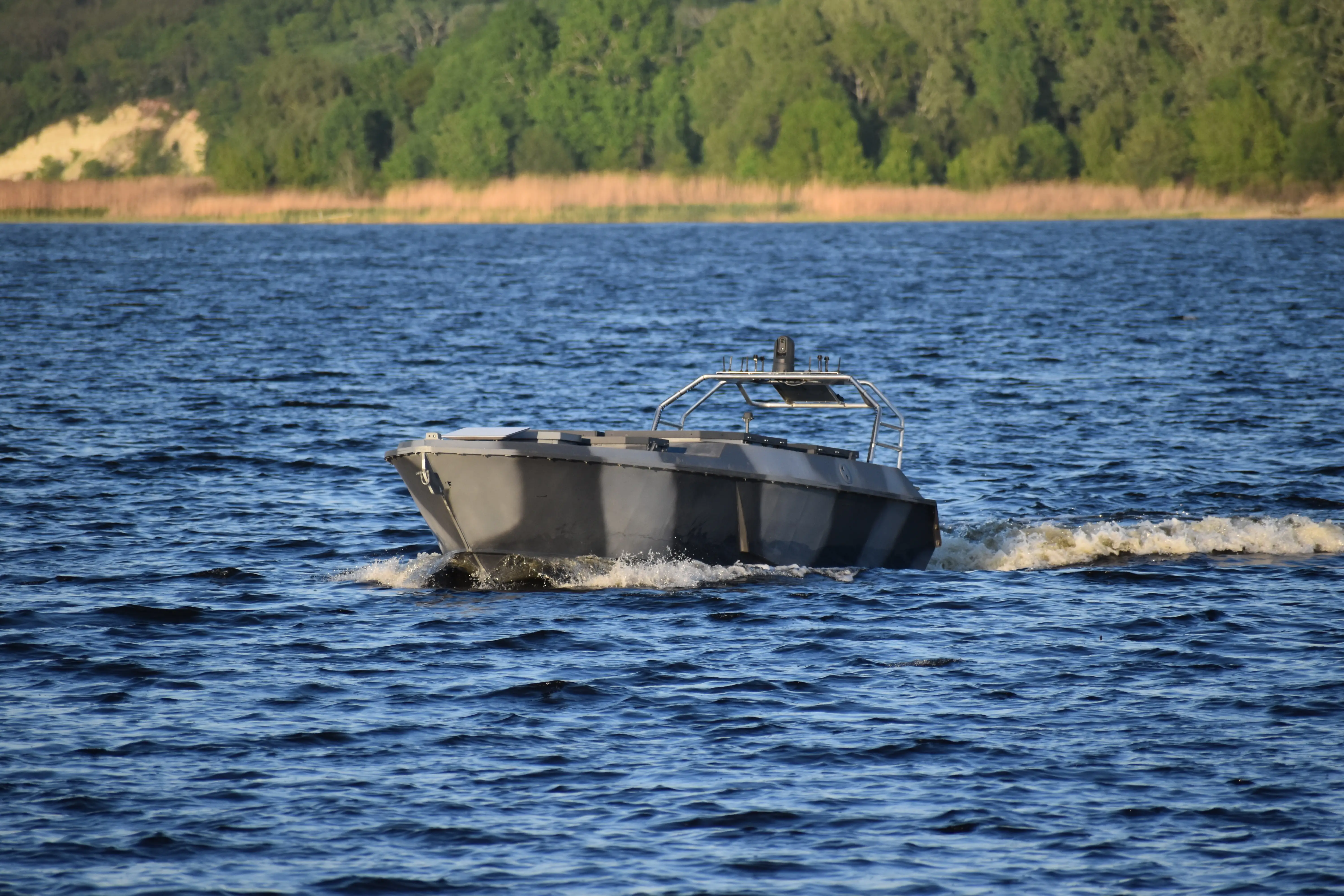A Ukrainian Katran naval drone in an undisclosed location.