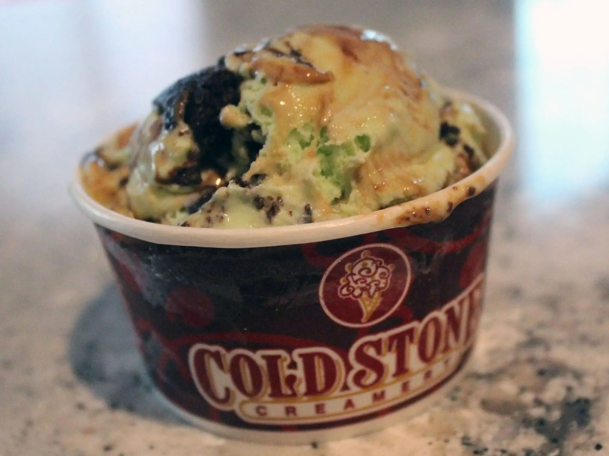 A close-up of the author's Mint Mint Chocolate Chocolate Chip signature creation.