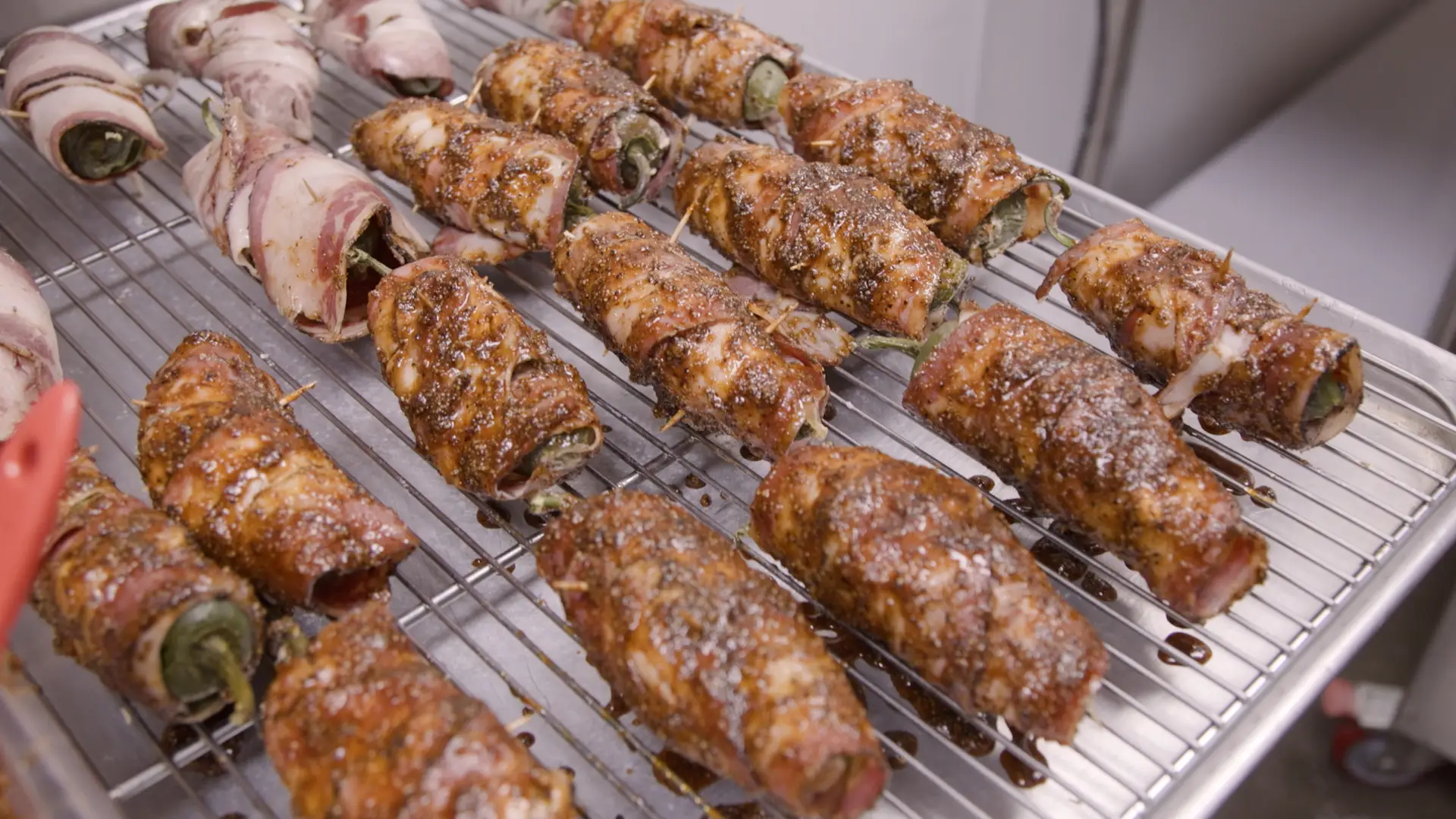 A tray of Texas Twinkies is waiting to go into the oven.