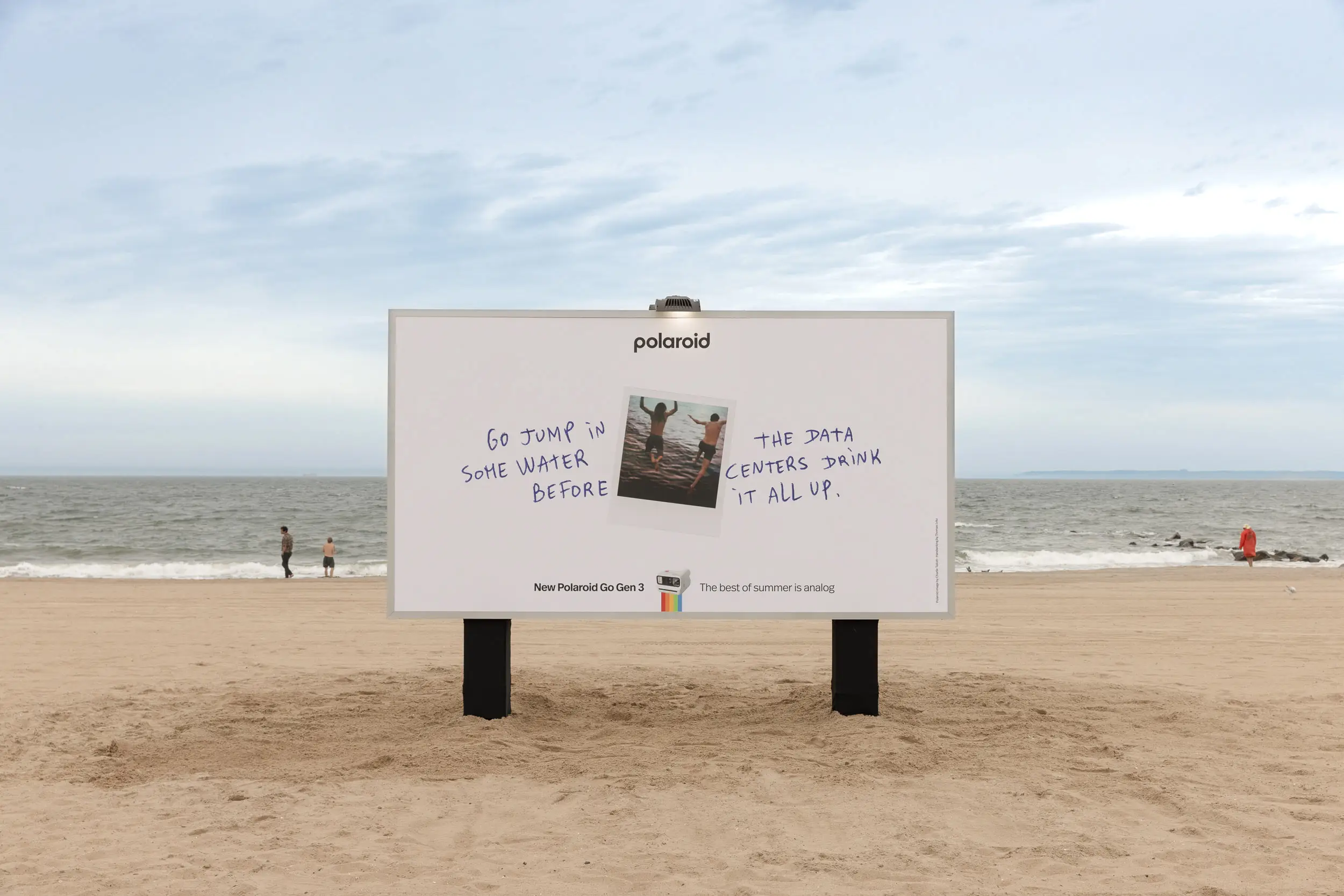 Polaroid's new billboard on Coney Island Beach in Brooklyn.