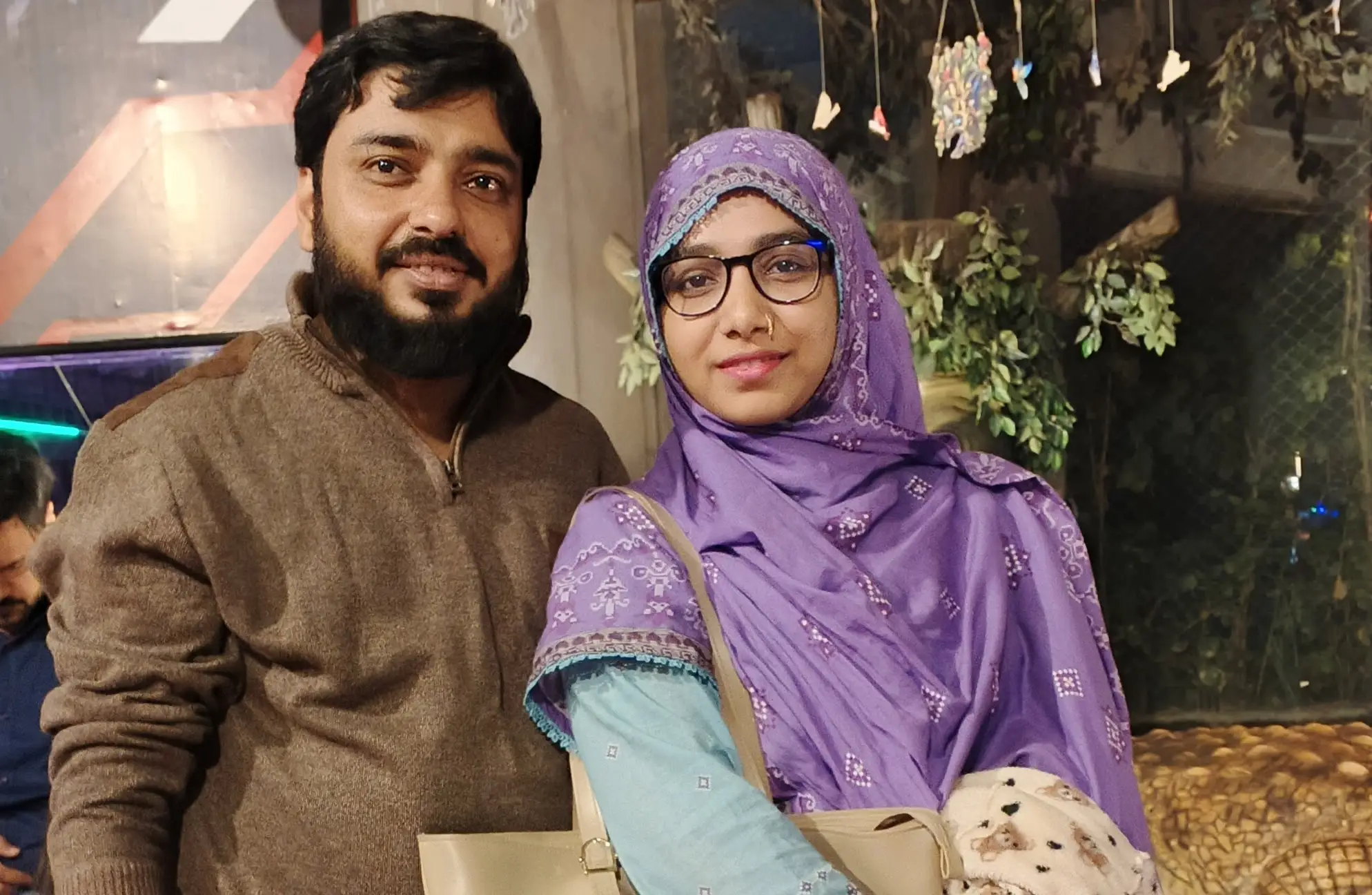 The author with her husband.