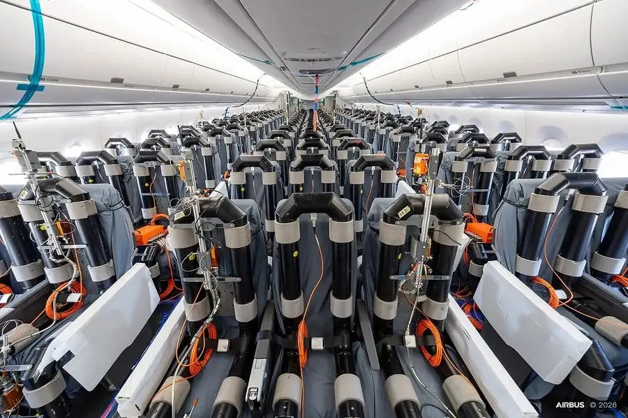 The flight test A350 cabin.