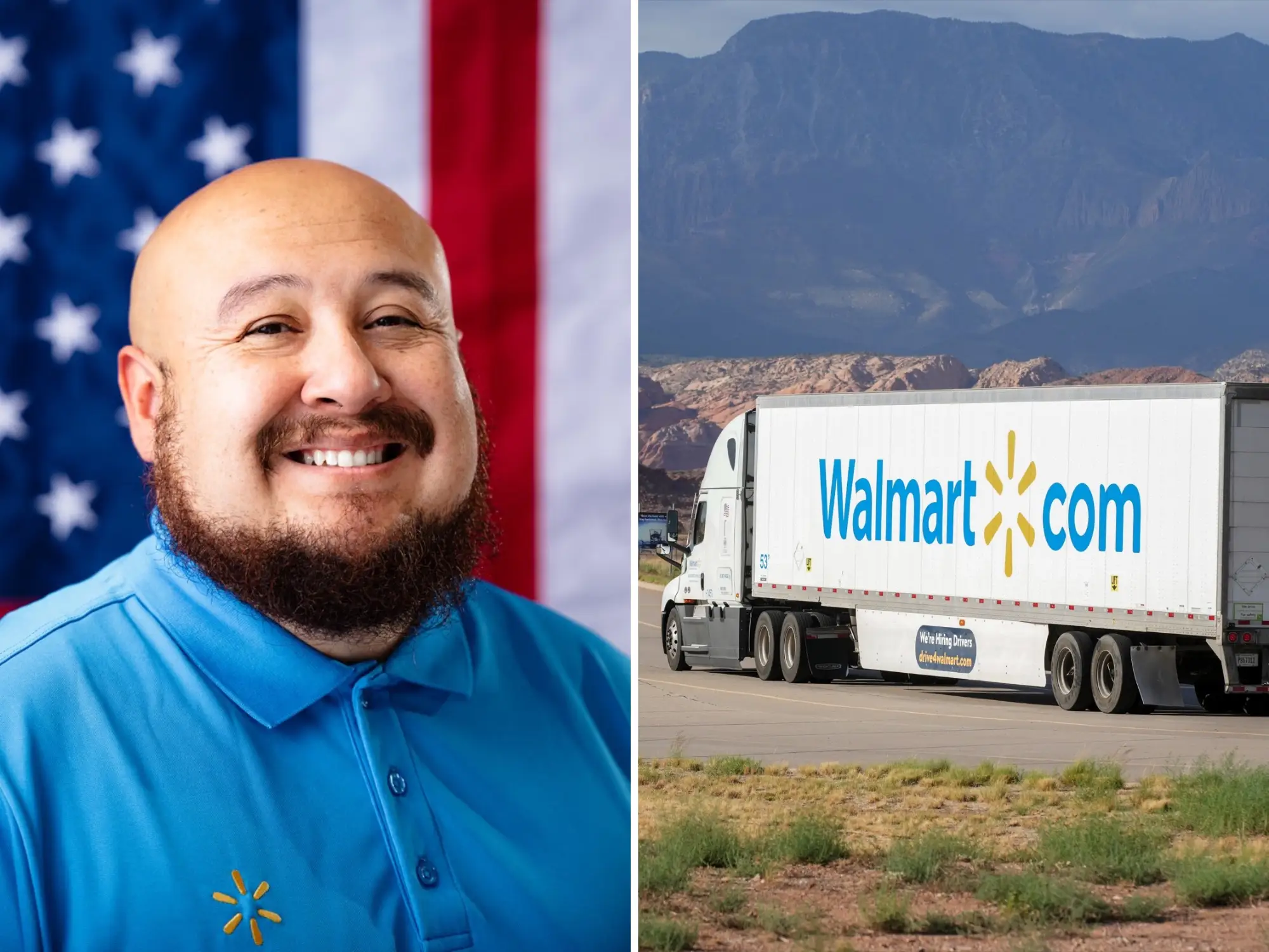 Walmart's Leo Garcia and a Walmart truck