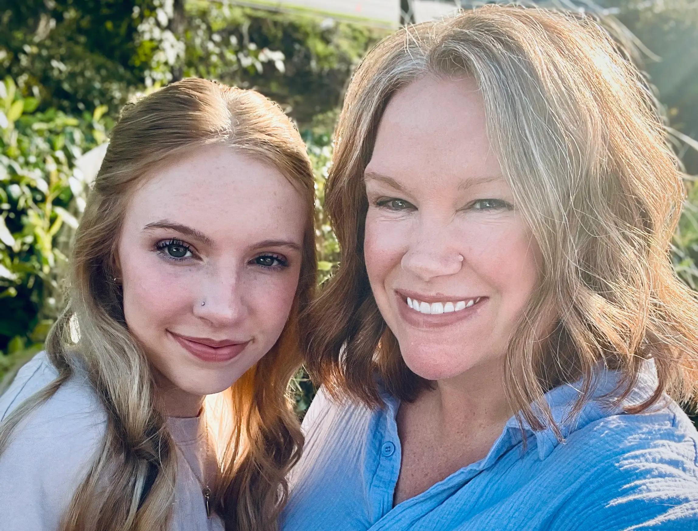 The author with one of her children.