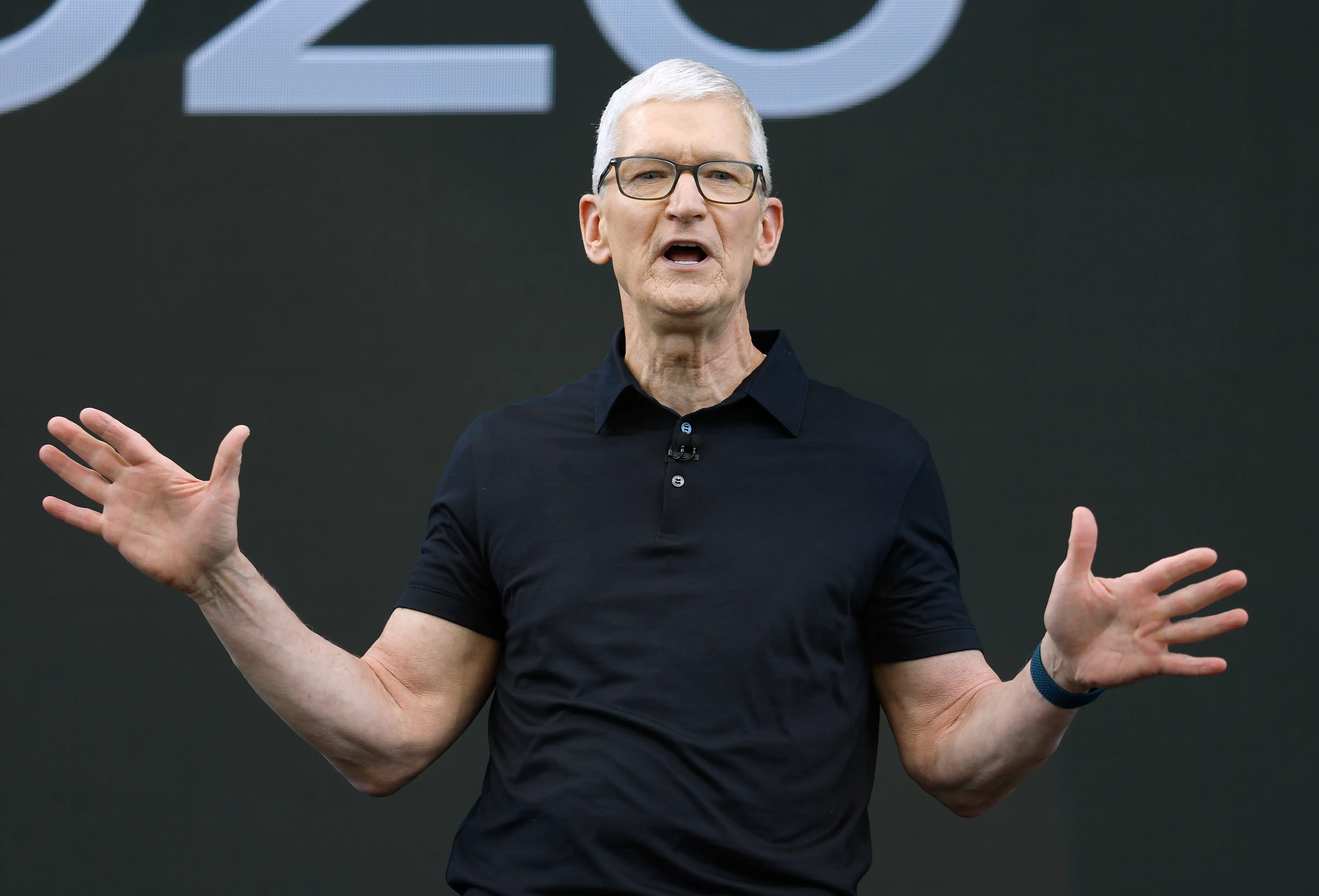 Apple CEO Tim Cook at the company's annual developer conference, June 2026