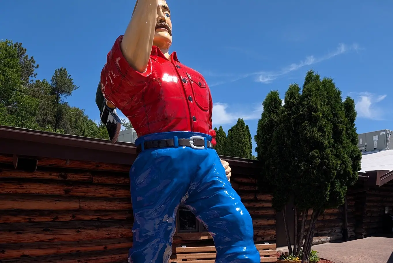 Paul Bunyan statue outside of restaurant
