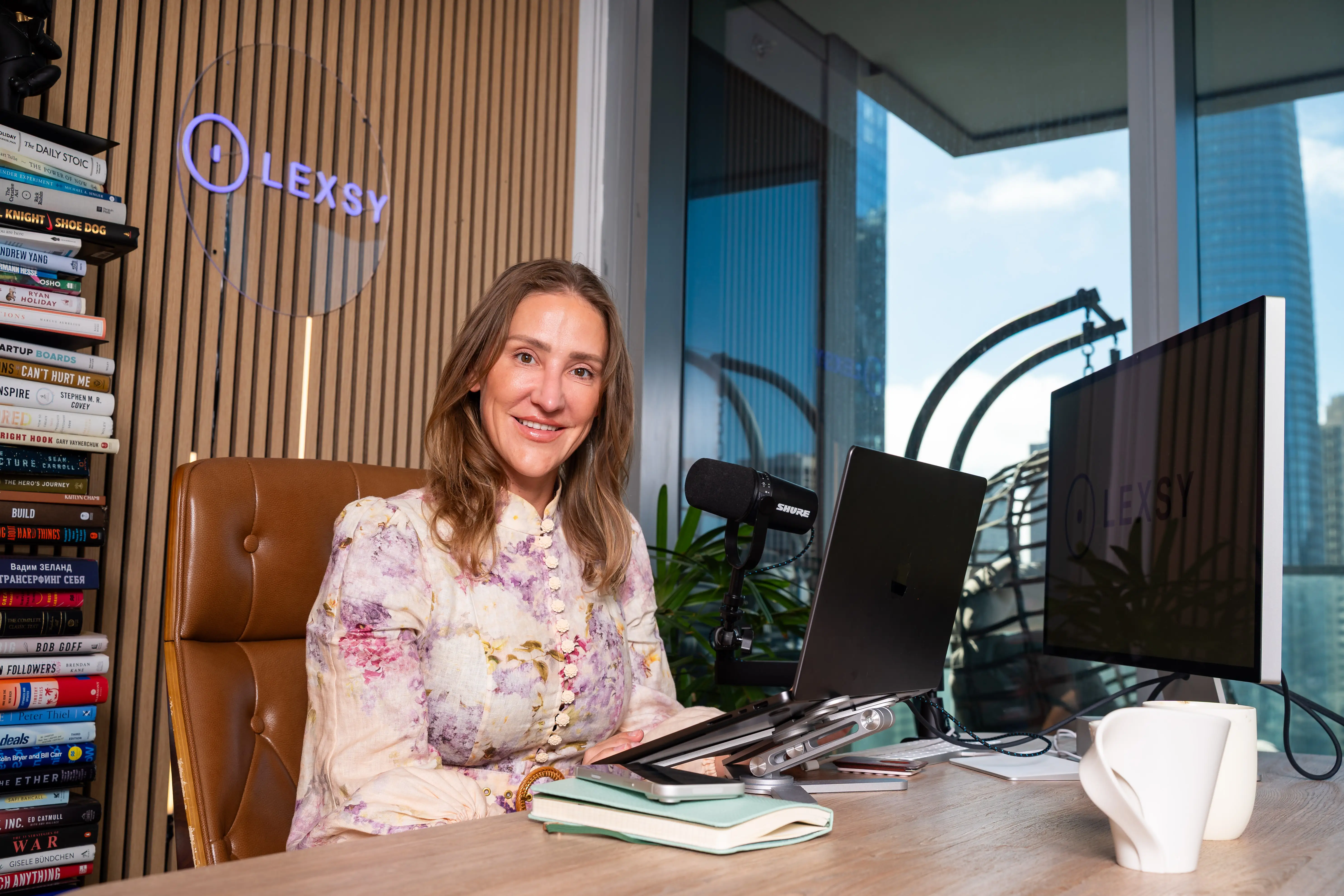 Kristina Subbotina, founder of Lexsy, sits at her desk.
