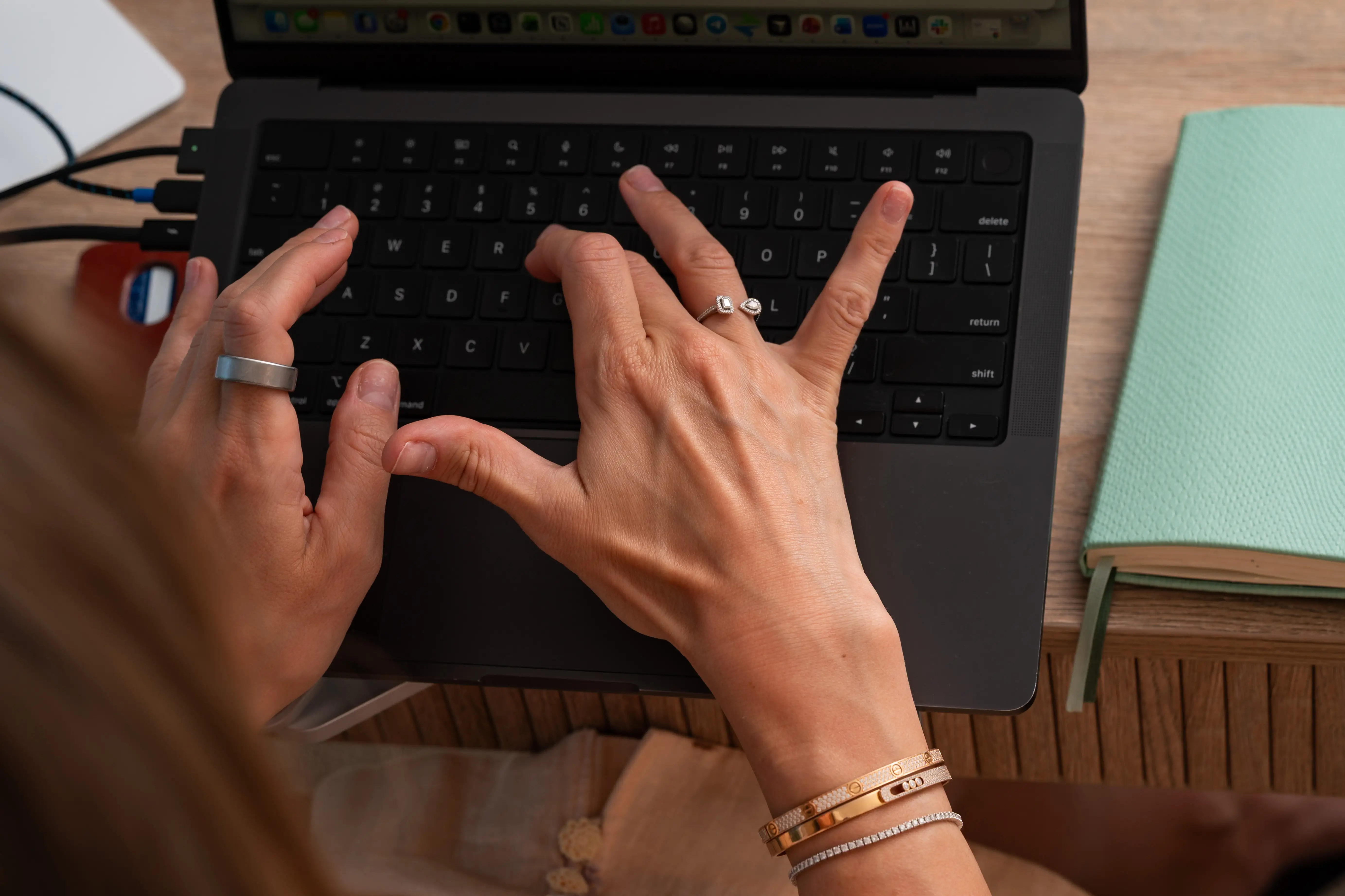 Kristina Subbotina, founder of Lexsy, types on her laptop.