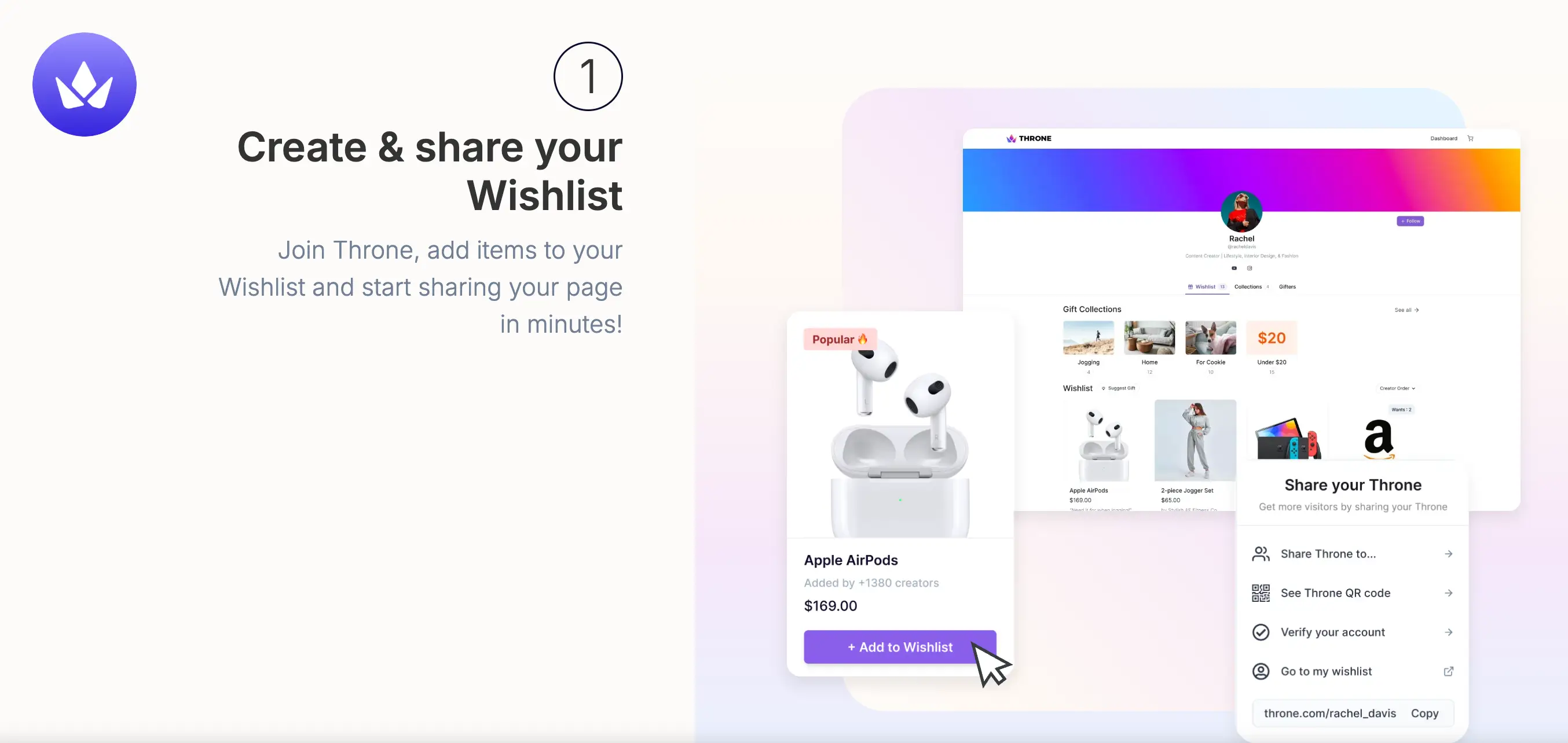 Screenshot of Throne website