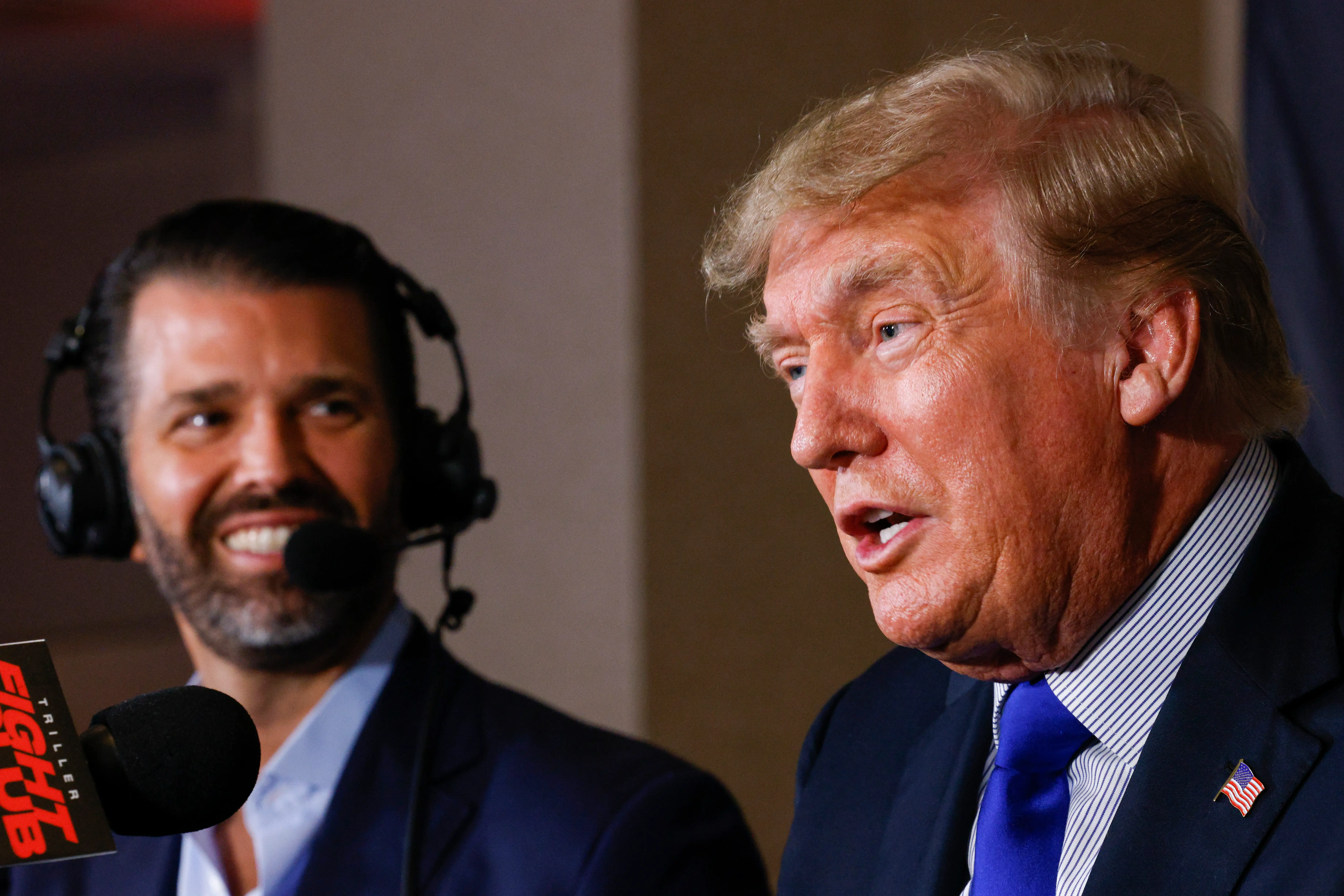 President Donald Trump and Donald Trump Jr. were hired to do commentary at a Triller boxing event in September 2021 at the Seminole Hard Rock Hotel & Casino in Florida.