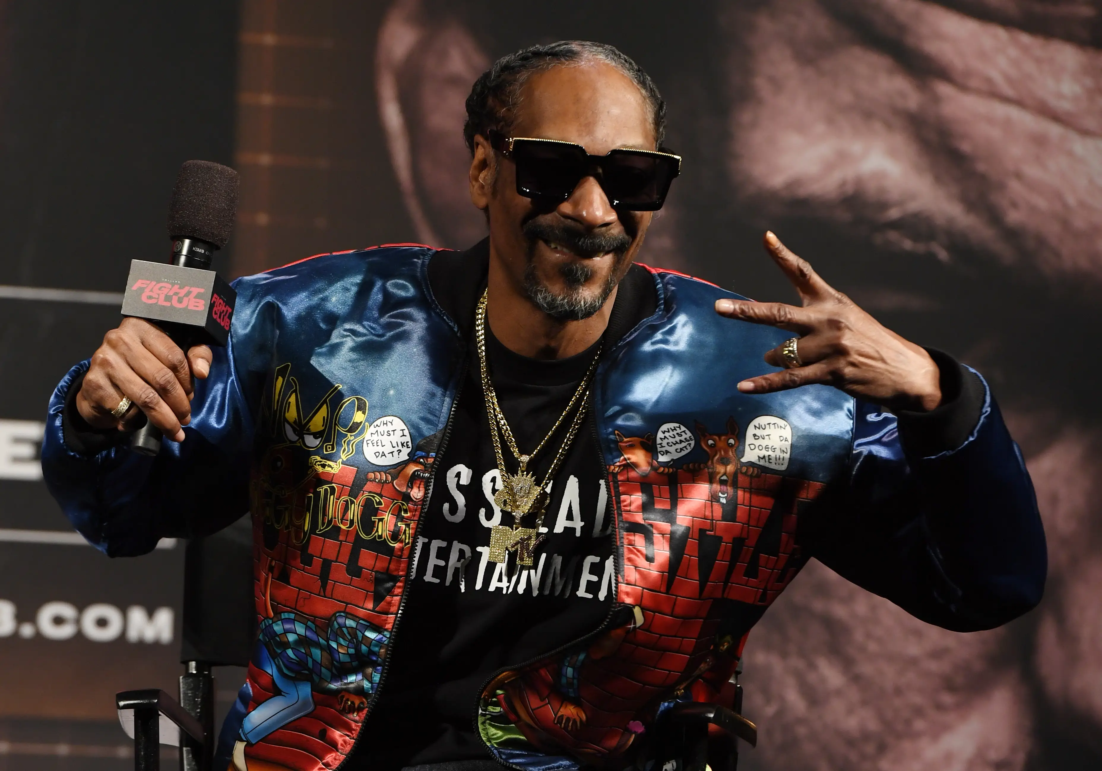 Triller investor Snoop Dogg appeared at a Triller news conference in Las Vegas, Nevada in March 2021.