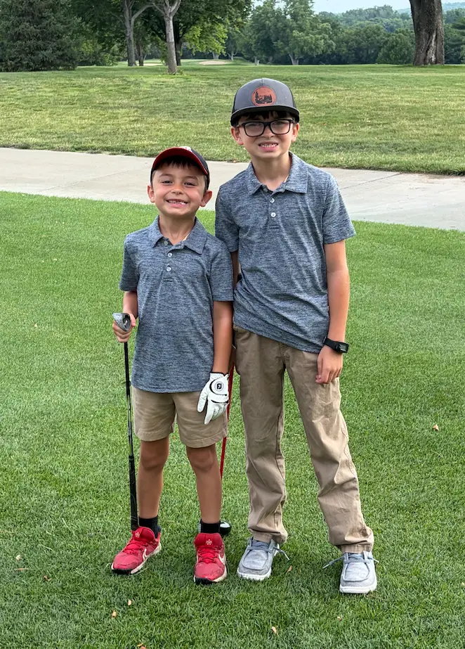 The author's kids while golfing.