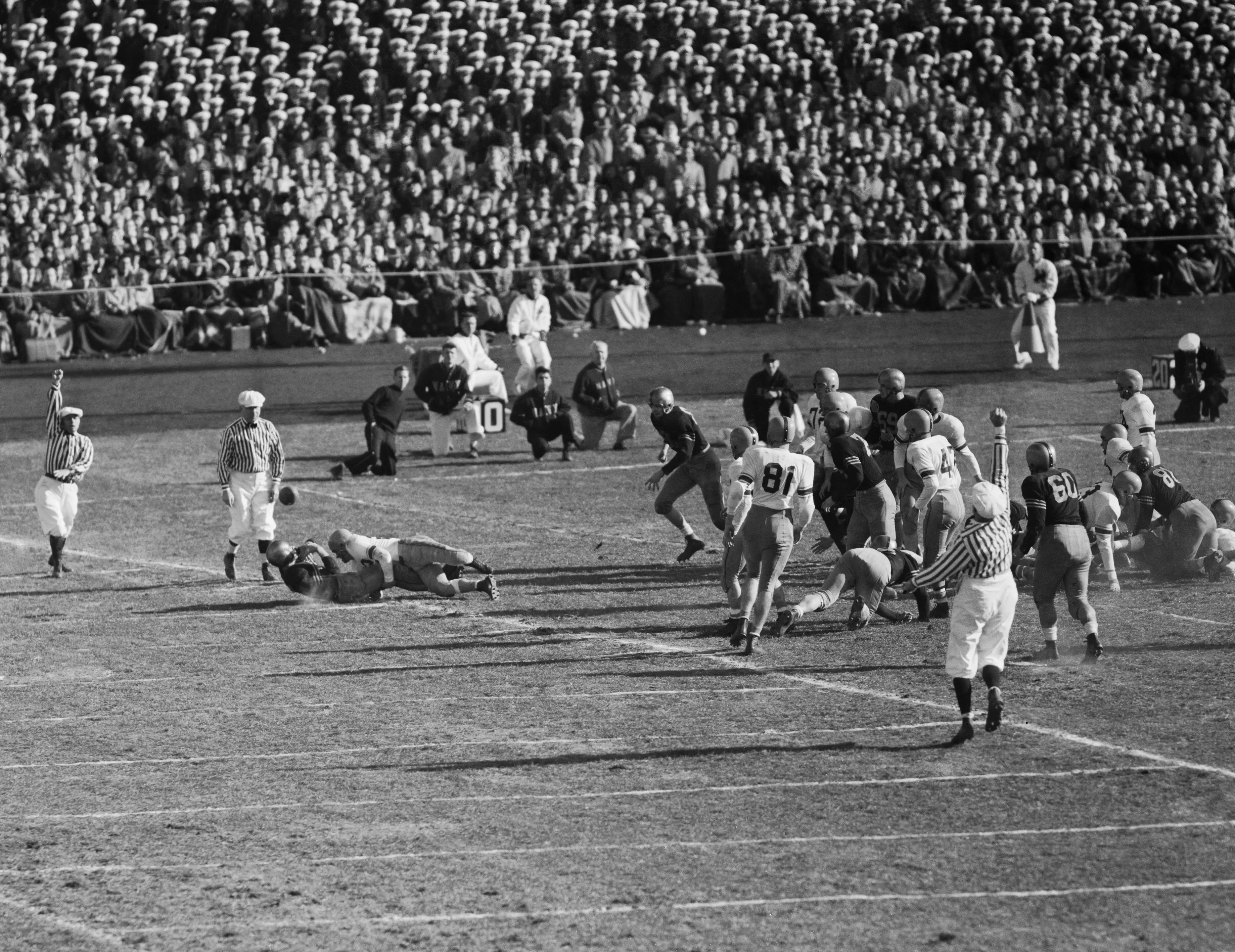 Historical photo of Army vs. Navy football game