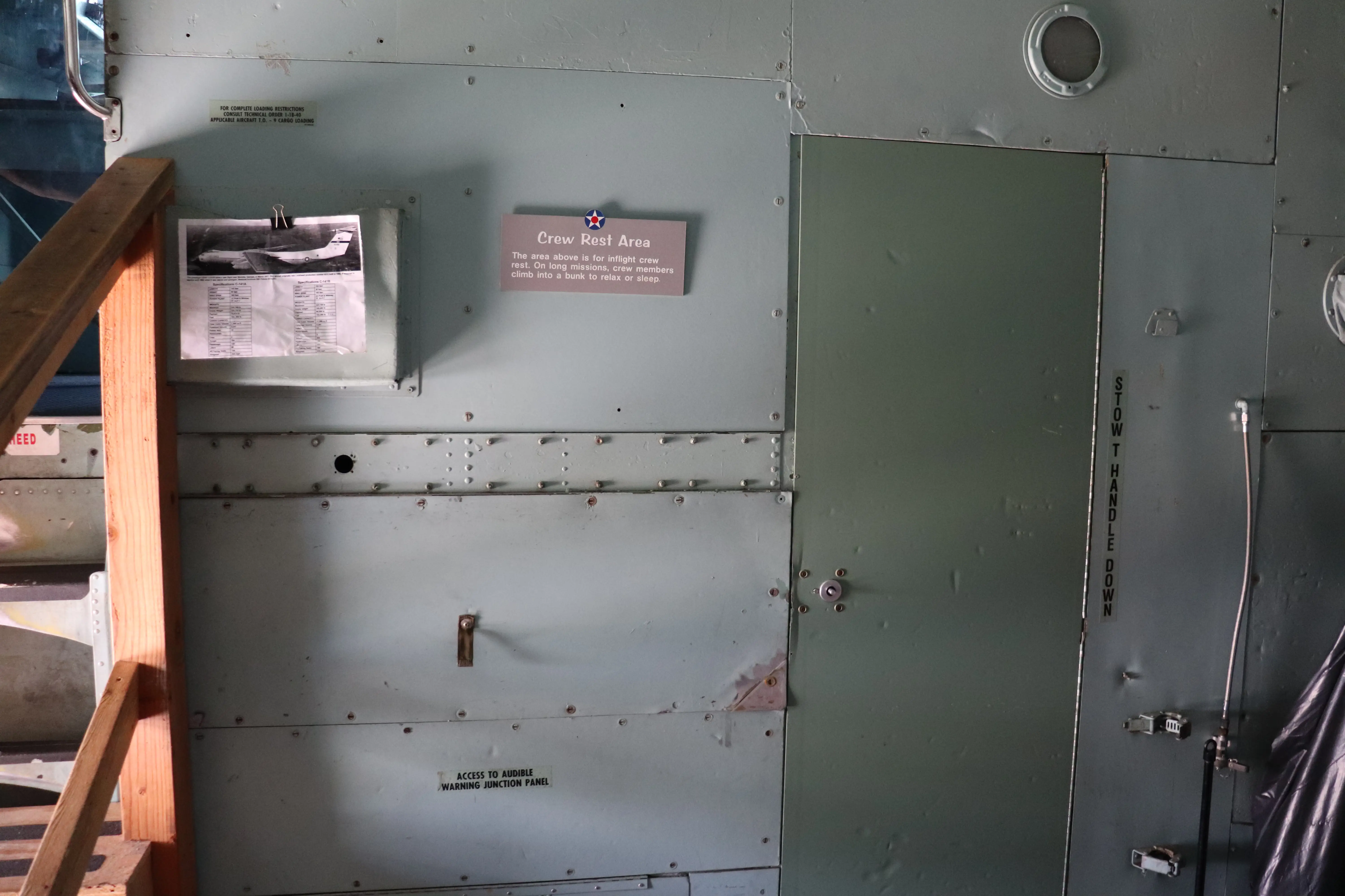 The crew rest area inside the C-141B Starlifter.