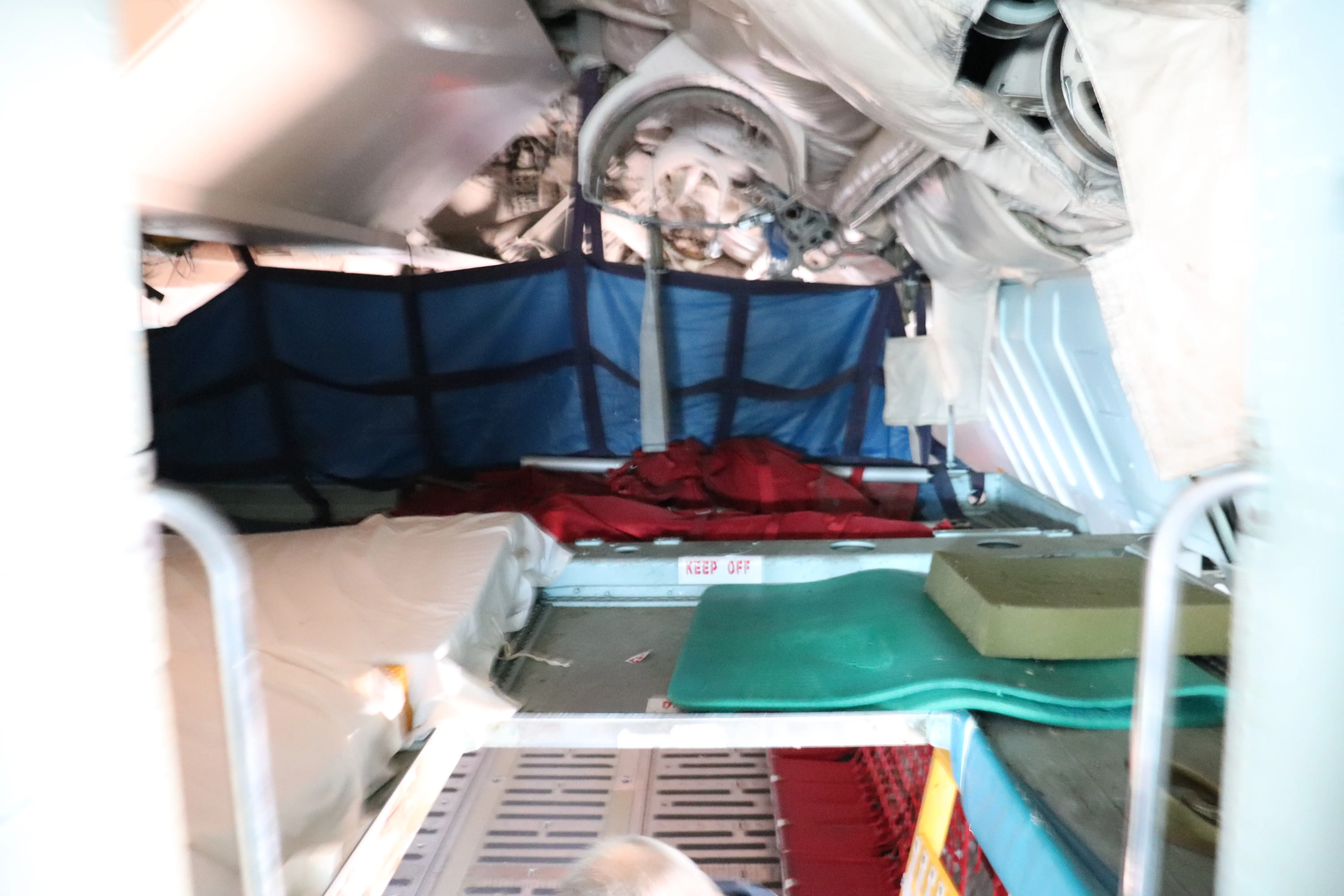 Cots behind the flight deck.