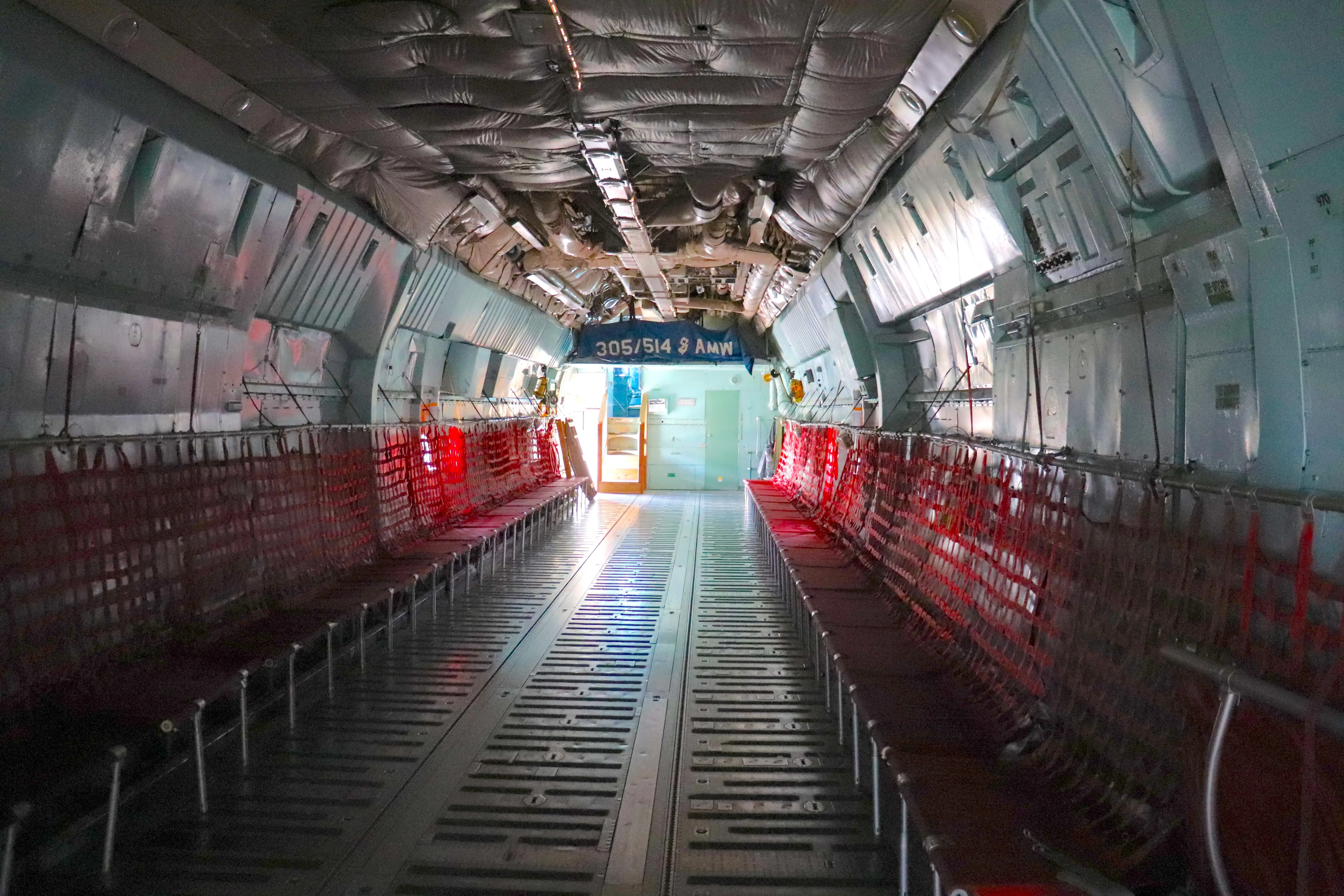 The cargo bay of the C-141B Starlifter.