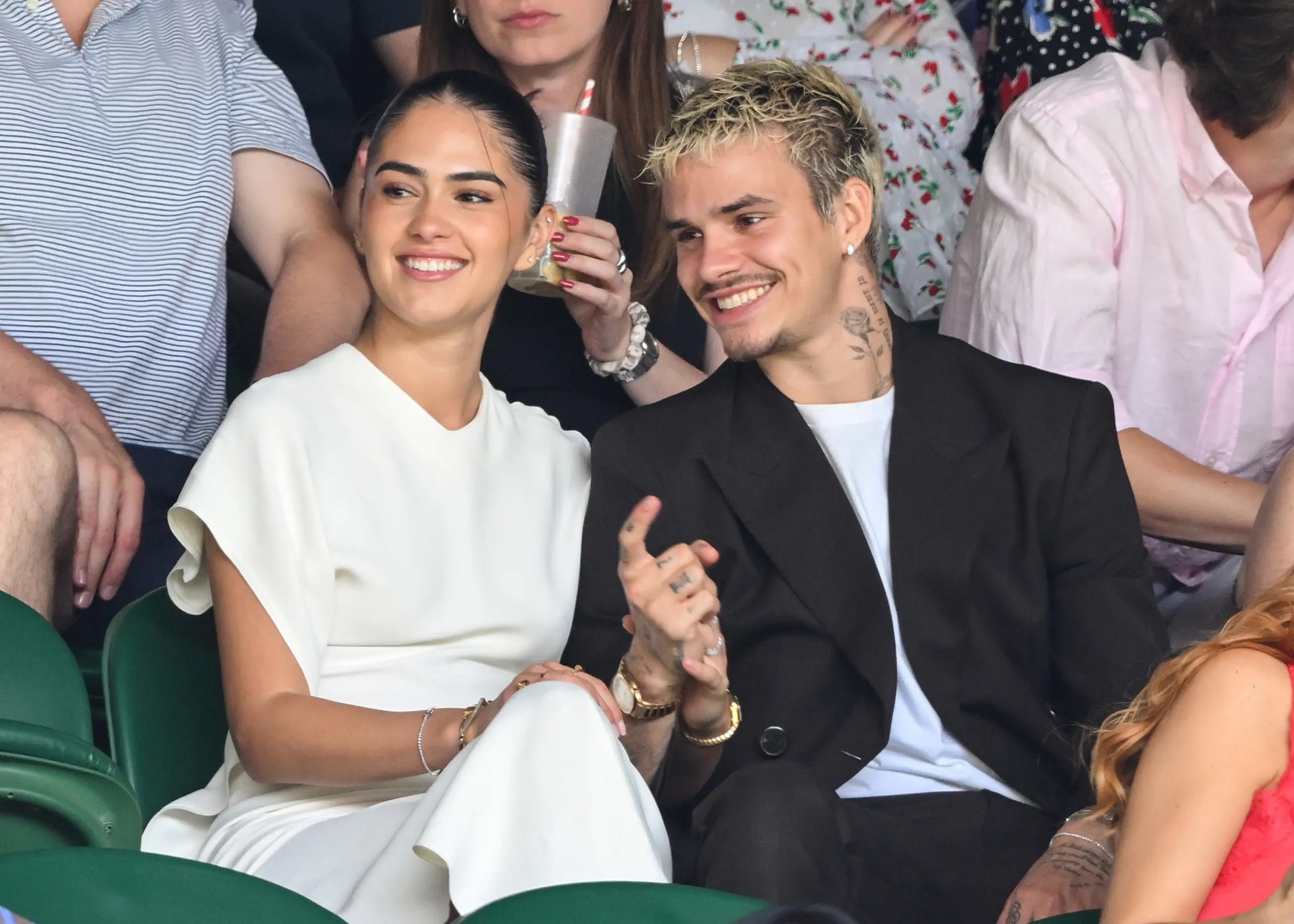 Kim Turnball and Romeo Beckham at Wimbledon 2026.